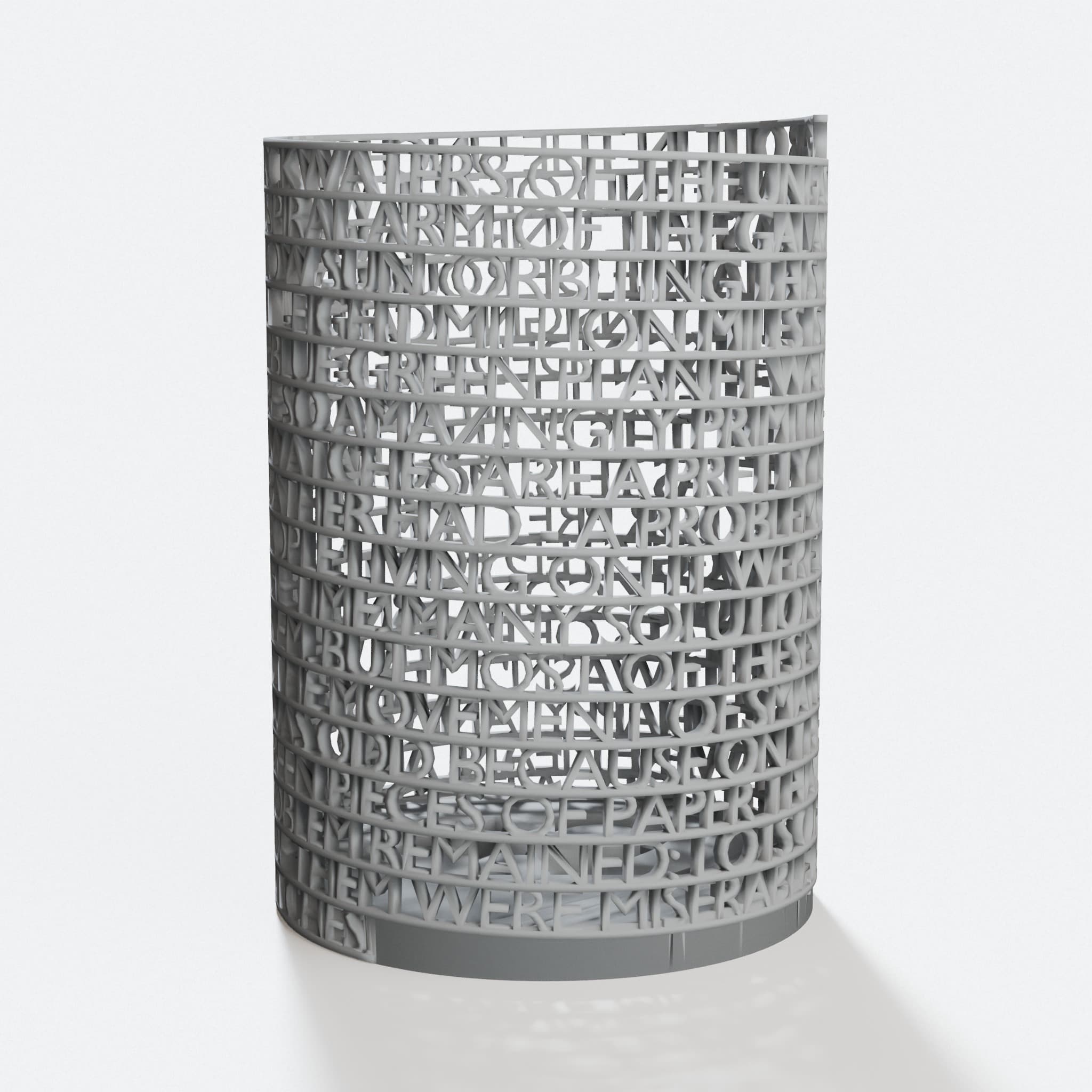 Tower of 42 3D Printed Home Decor Shelf Piece, hero tilt