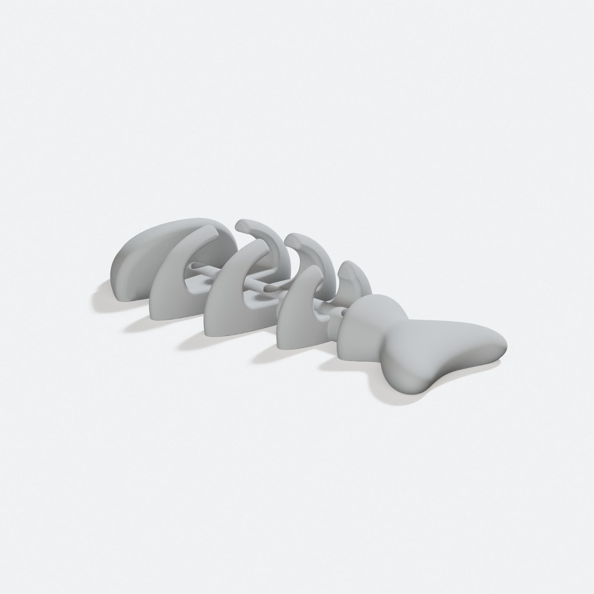 Fish Bone Wall Hanger with Flat Eye Decor, turn three quarter