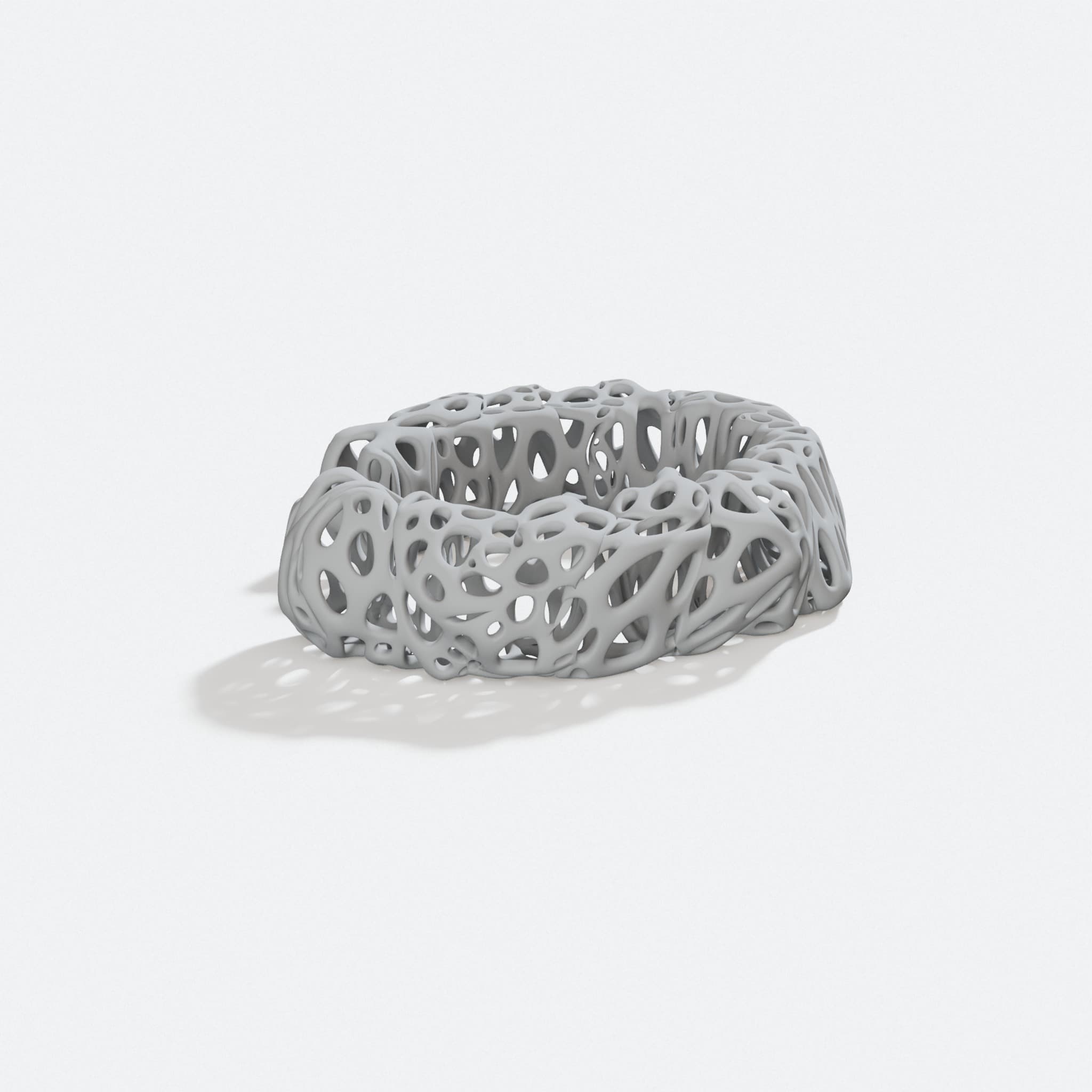 Esculation Bracelet Voronoi 3D Printed Gift, turn three quarter