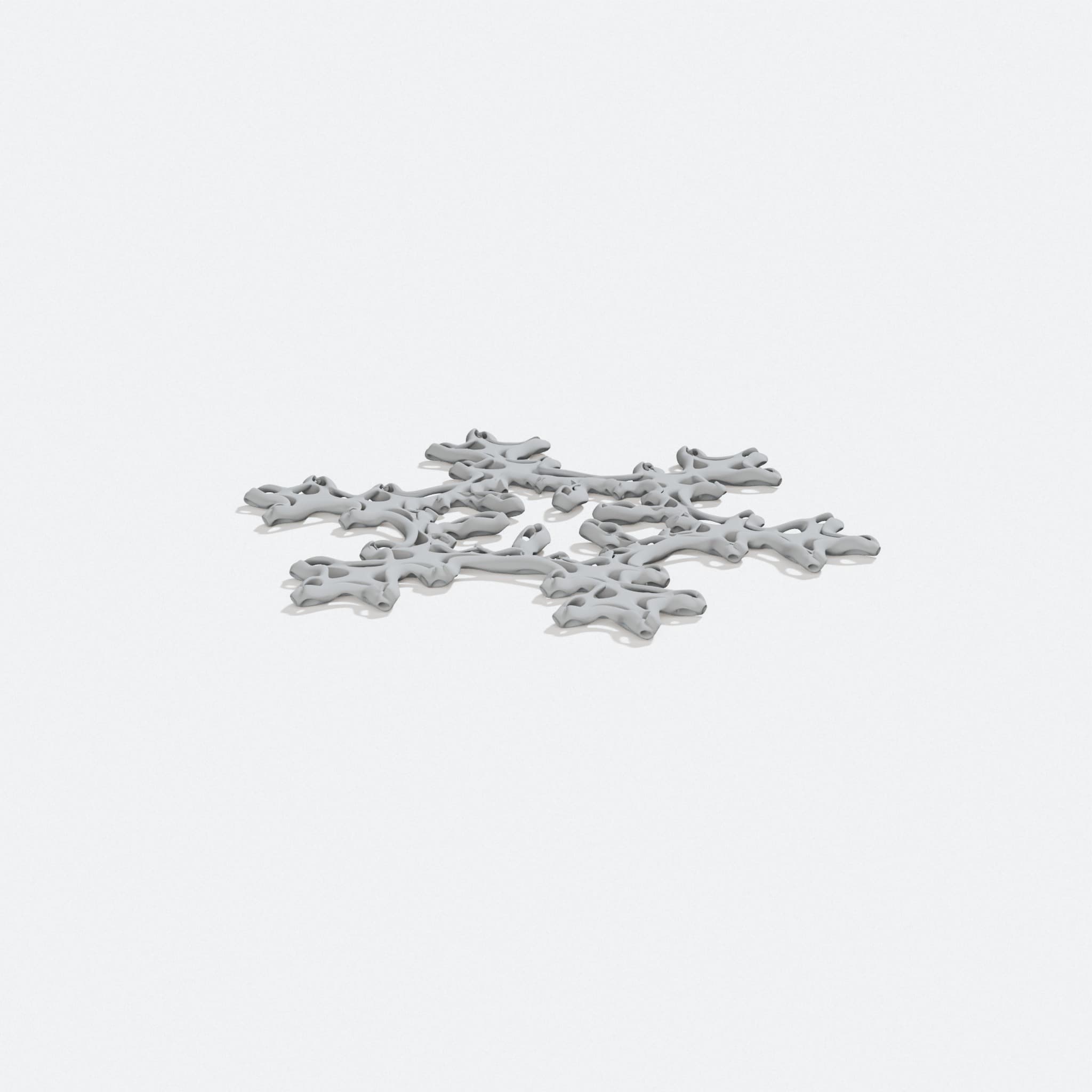 Snowflake - Voronoi Style, turn three quarter