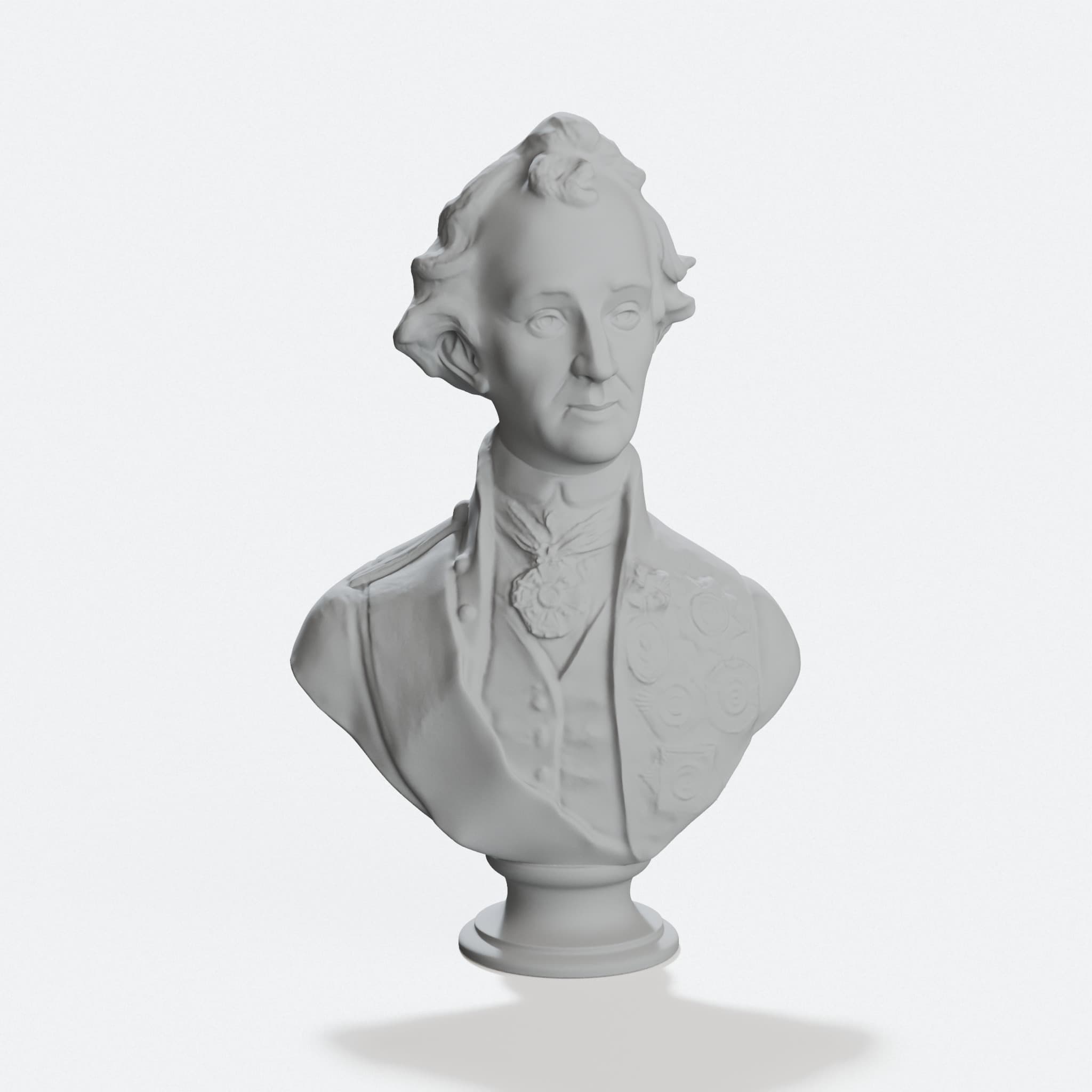 Alexander Suvorov Bust, 3D Printed Home Decor, hero tilt