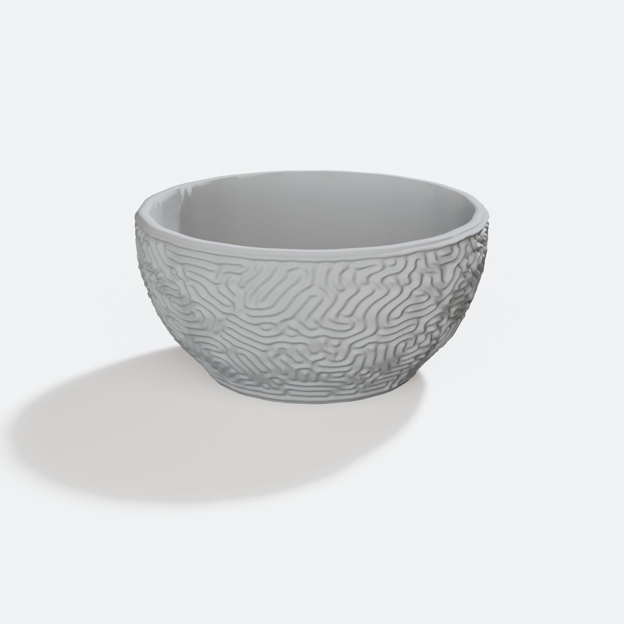 Brain Bowl 3D Printed Home Decor Piece, turn three quarter