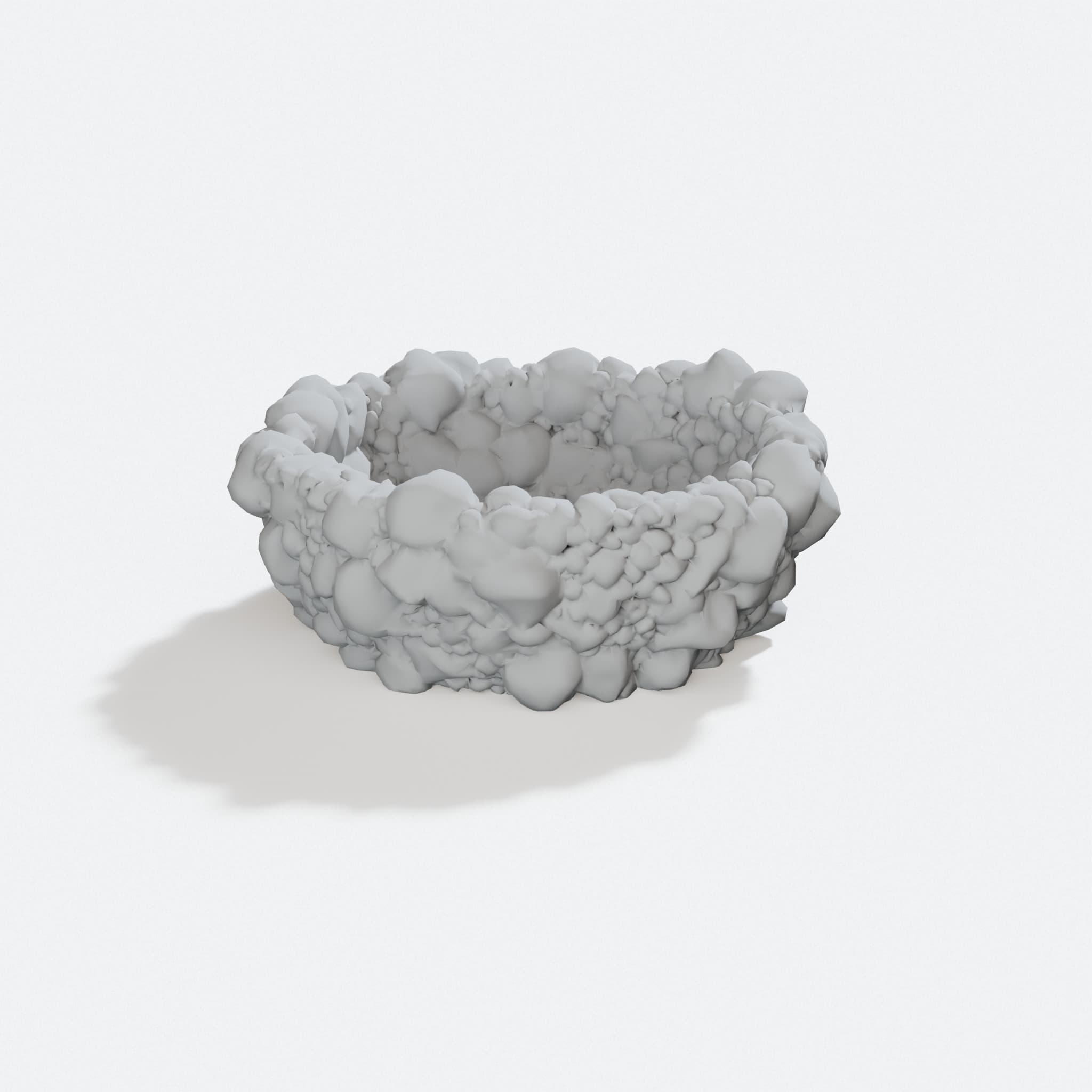 Rocky Bowl 3D Printed Home Decor, turn three quarter