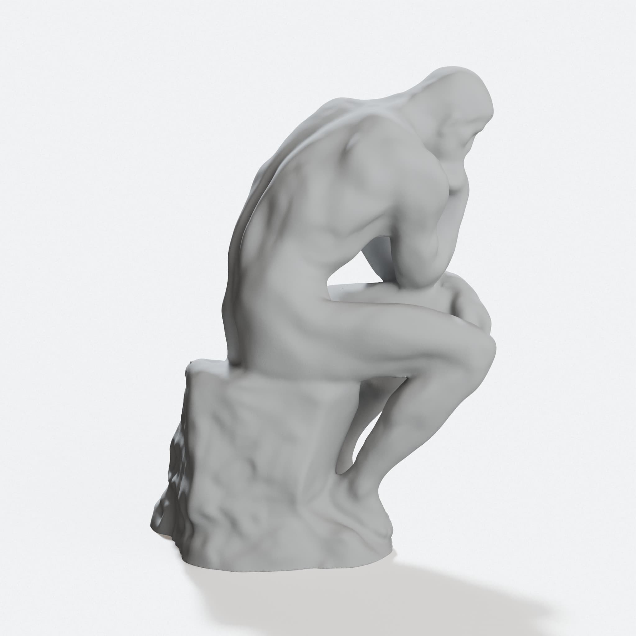 The Thinker by Rodin 3D Print Model - Classic Sculpture Art, hero tilt