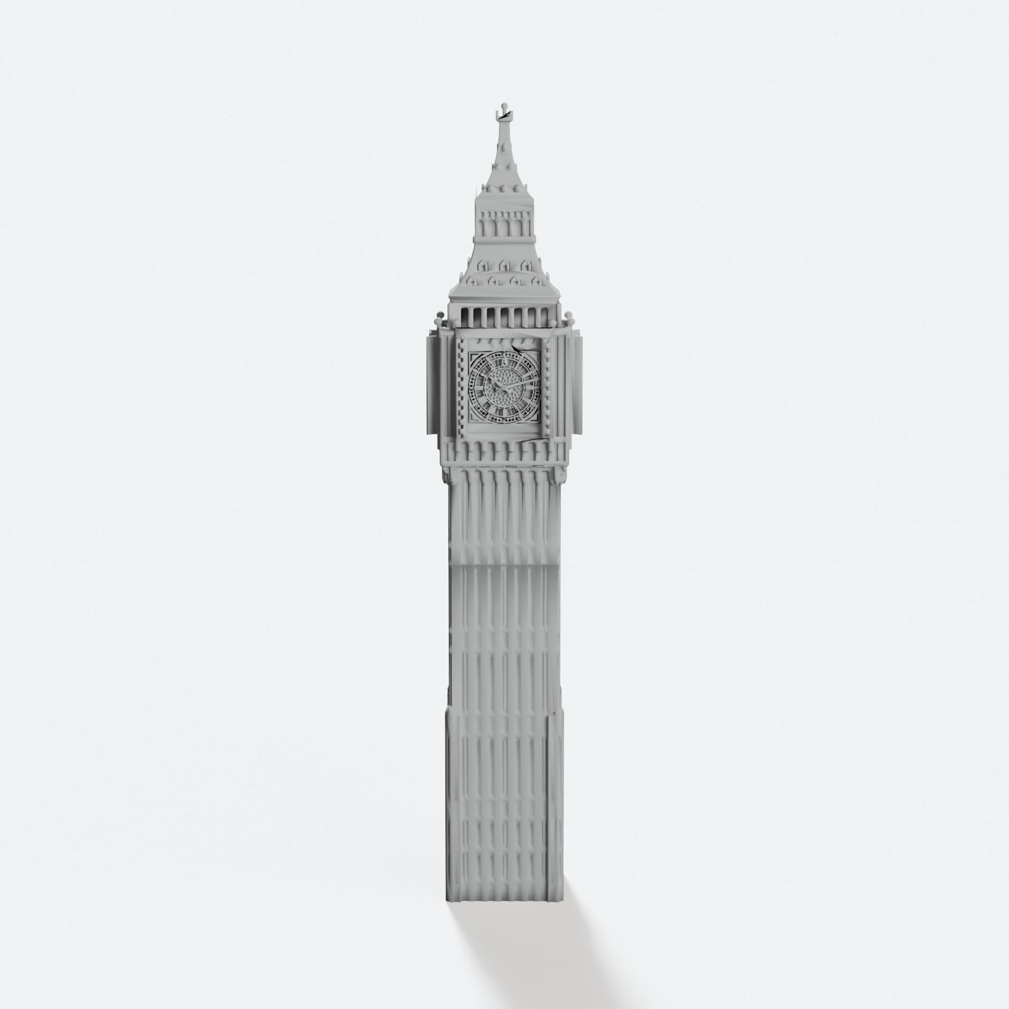 Solid Big Ben 3D Printed Ornament, hero tilt