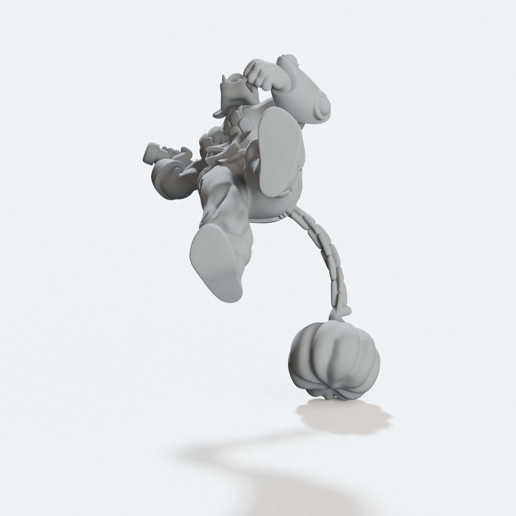 Orctober Orc 3D Printed Toy with Pumpkin Flail, hero tilt