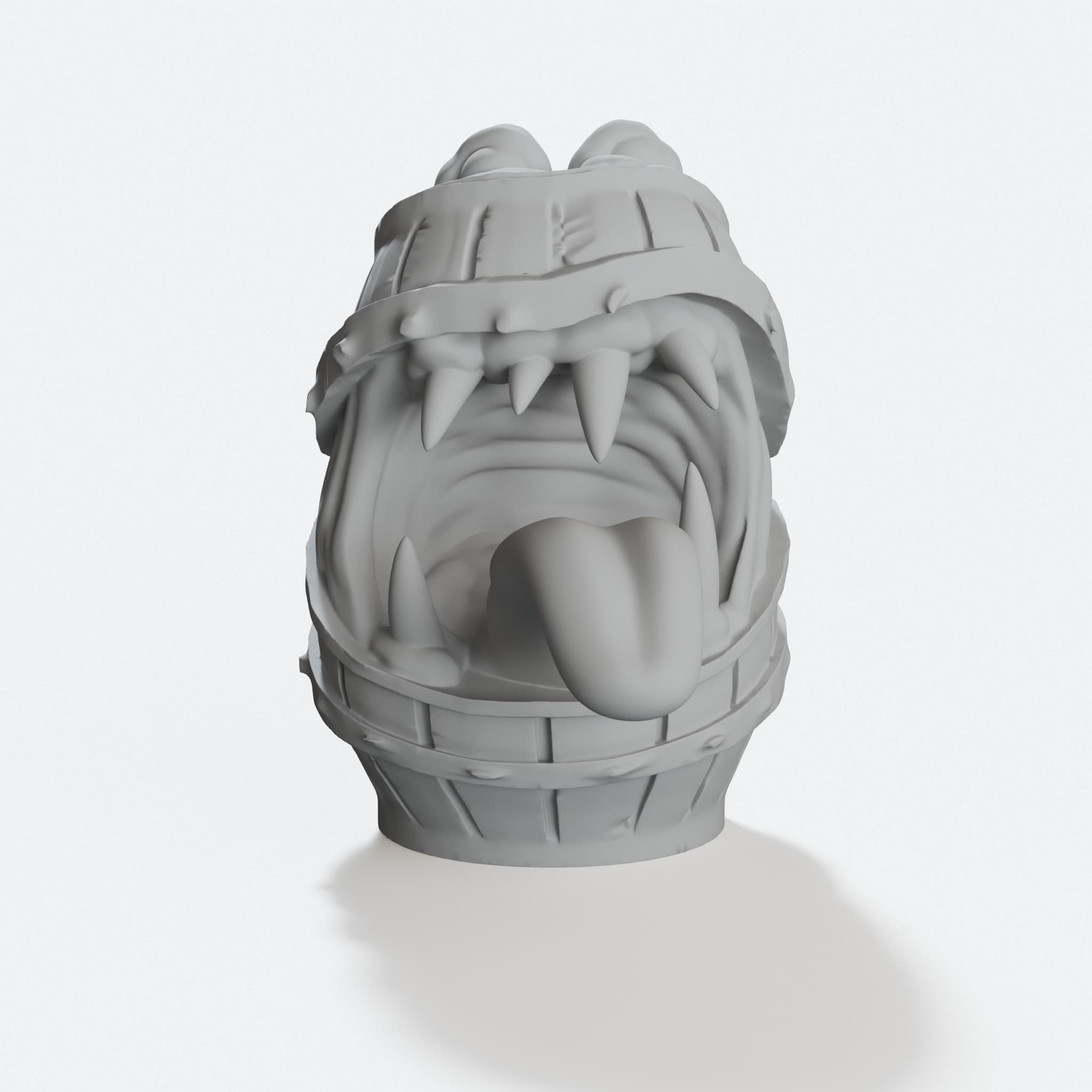 Barrel Mimic Tabletop Miniature for D&D Encounters, hero tilt