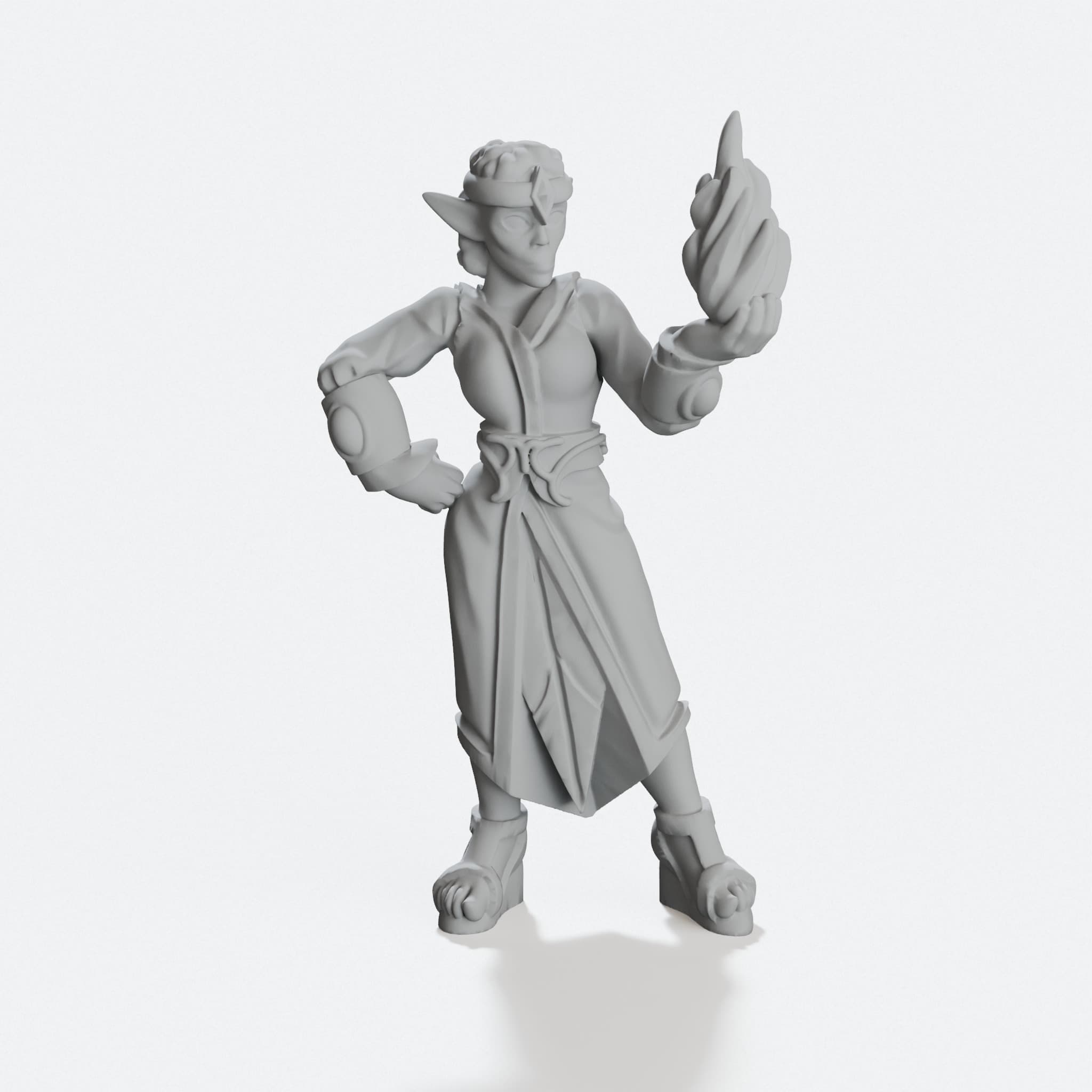 Eladrin Shadow Sorceress Tabletop Mini for D&D, hero tilt