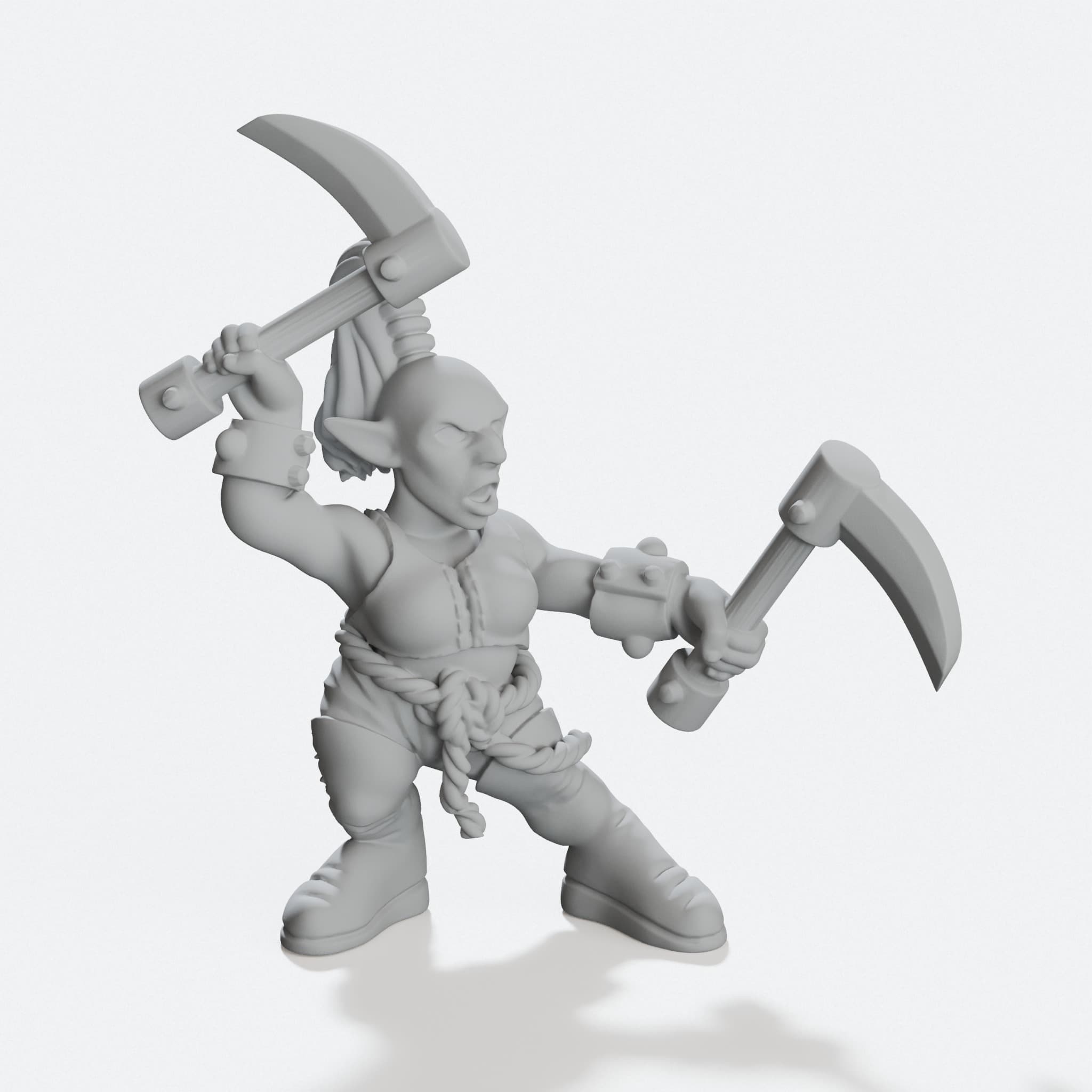 Female Gnome Monk Tabletop Miniature for D&D, hero tilt