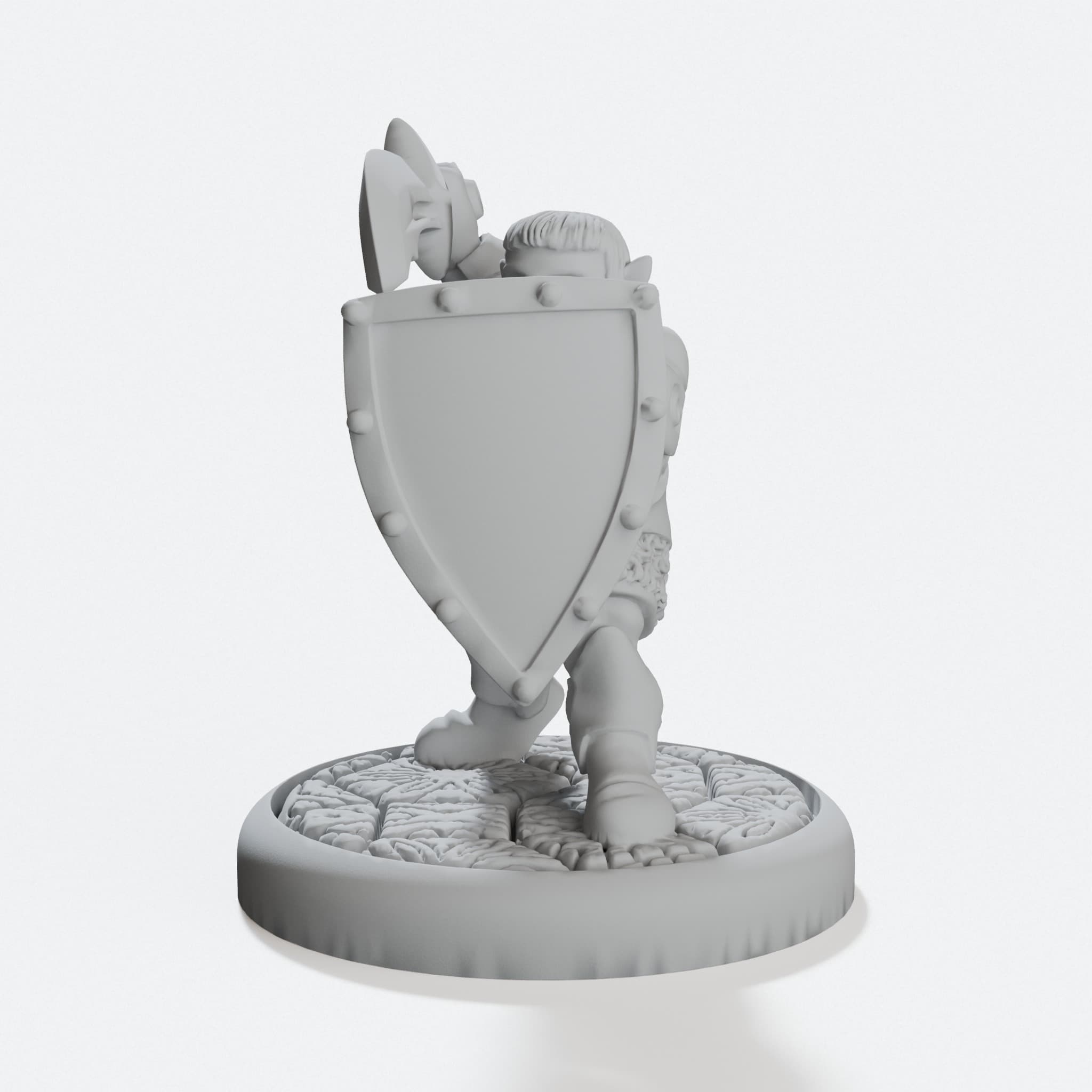 Gnomeo the Paladin Miniature, D&D Tabletop Figure, hero tilt