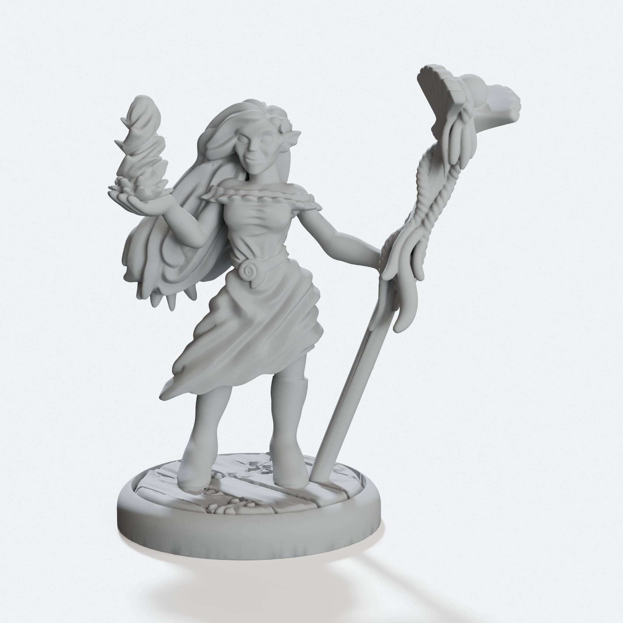 Water Warlock 3D Printed Toy Figure, hero tilt