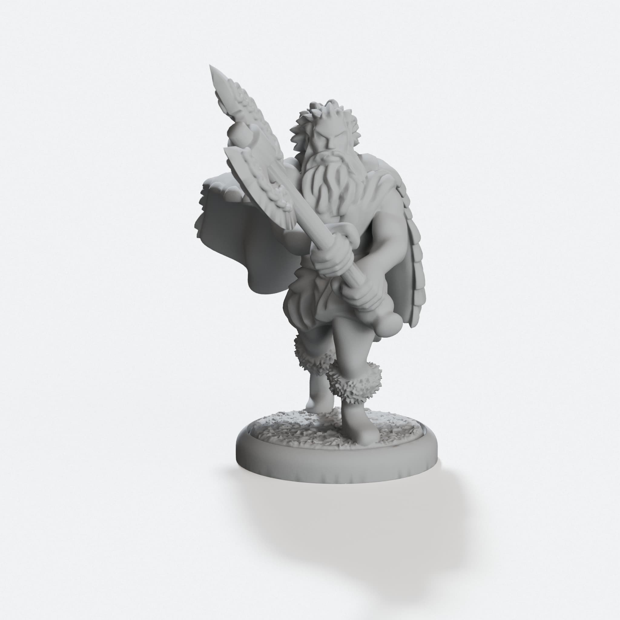 Valeb the Axeman, Barbarian Miniature for D&D, hero tilt
