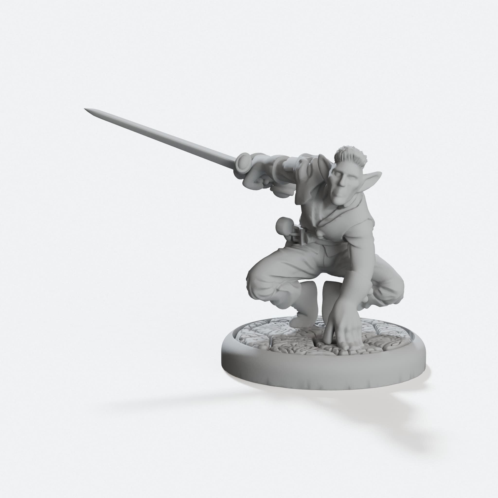 Assassin Elf Miniature, Rooftop Stalker for D&D, hero tilt