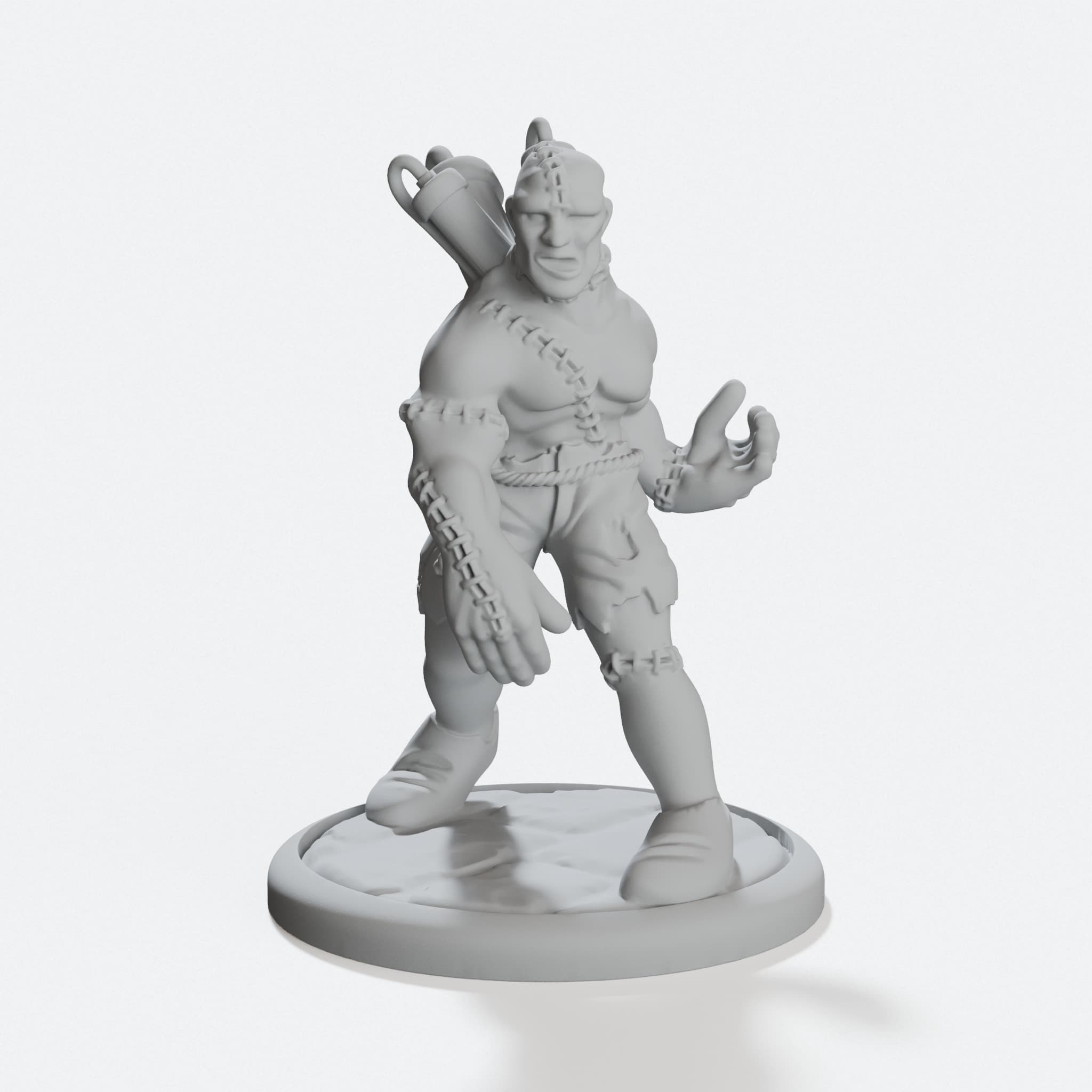 Flesh Golem 3D Printed Toy Miniature for Tabletop Gaming, hero tilt
