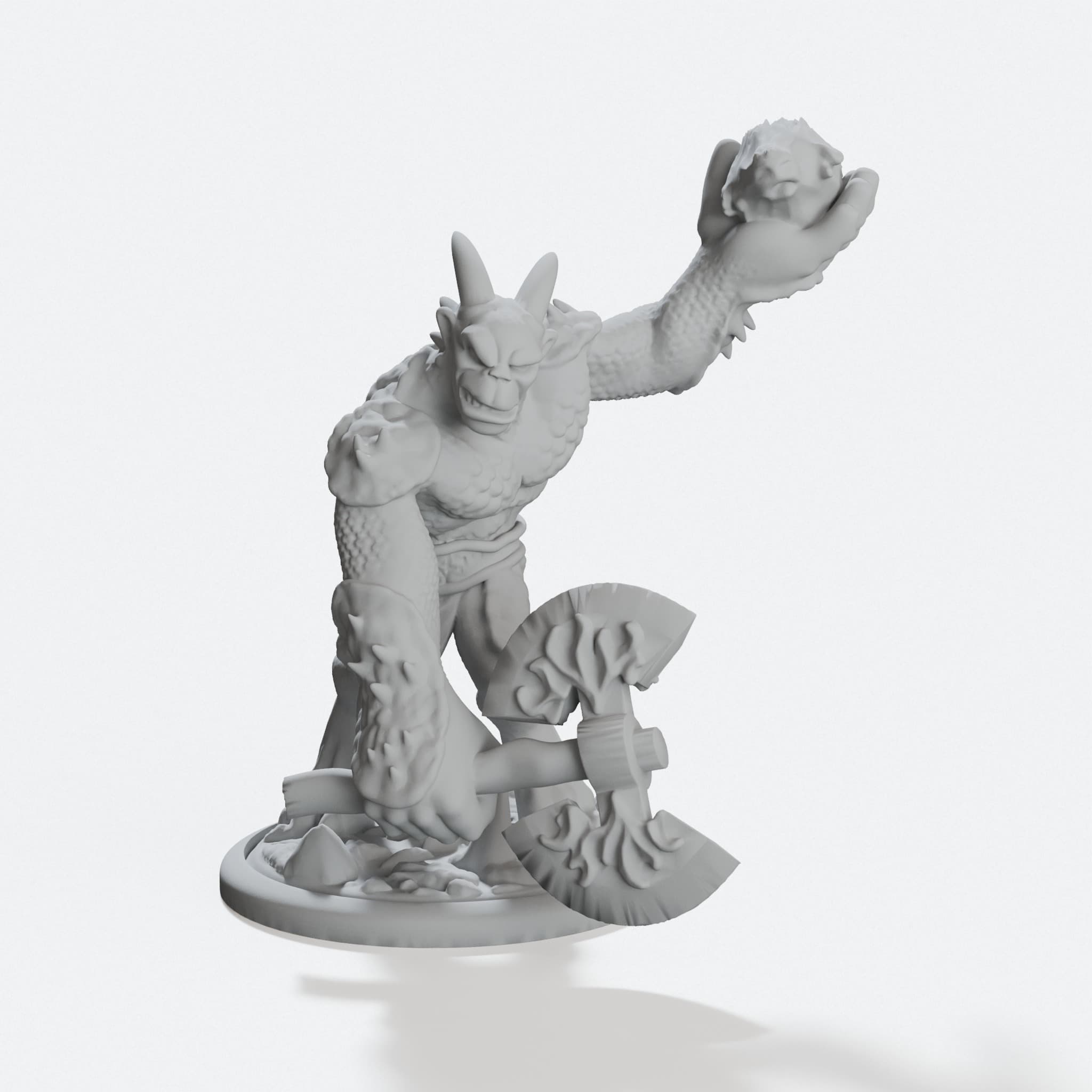 Daemonic Brute Tabletop Miniature for D&D, hero tilt