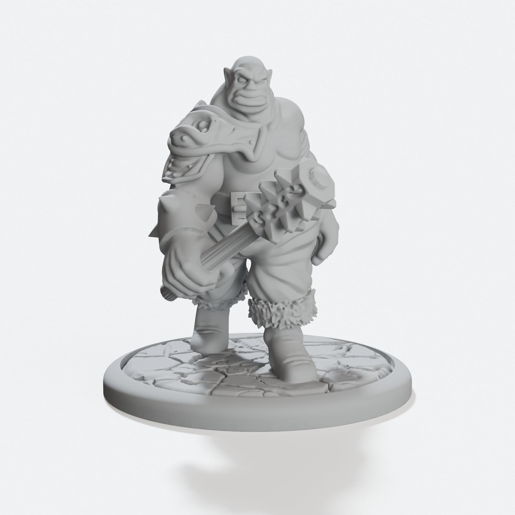 Ogre Gladiator Miniature, Heroic Scale Boss Figure, hero tilt