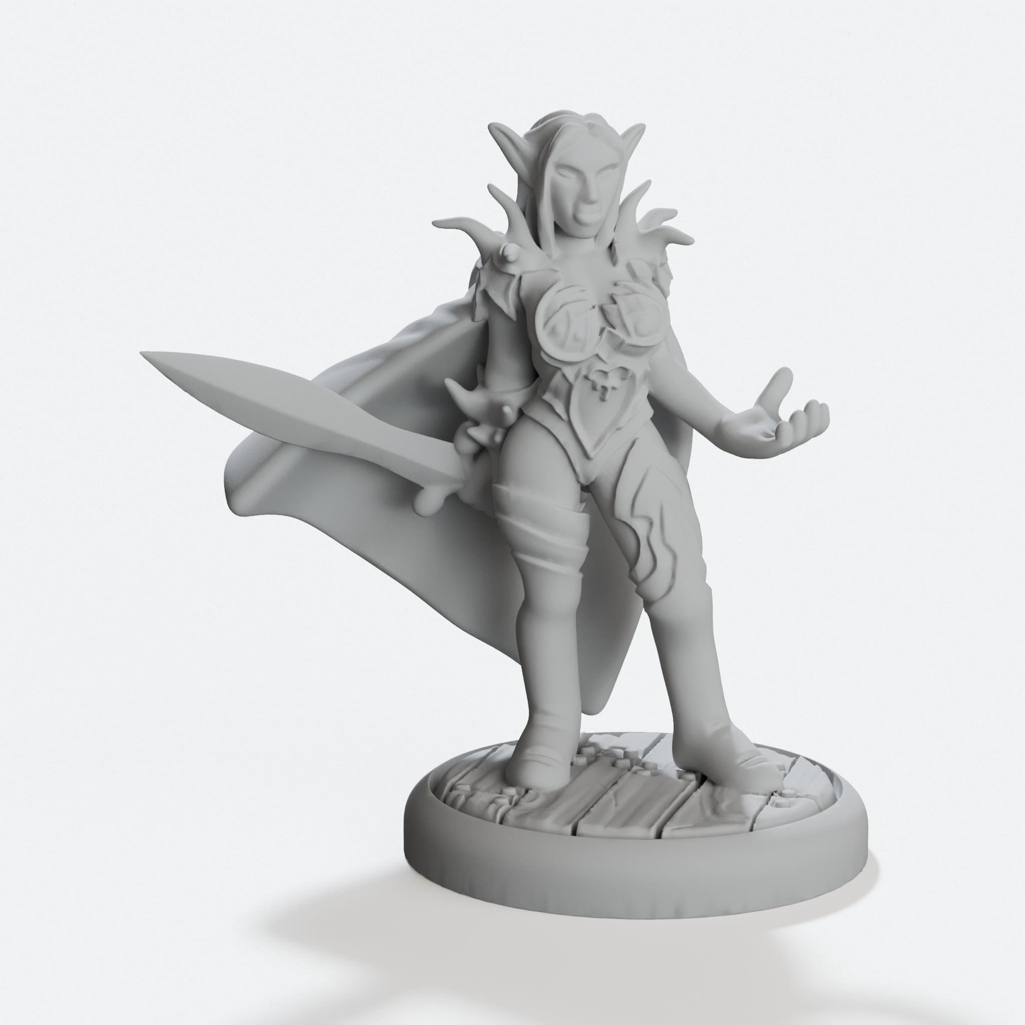 Elven Nature Priest 3D Printed Toy Figure, hero tilt