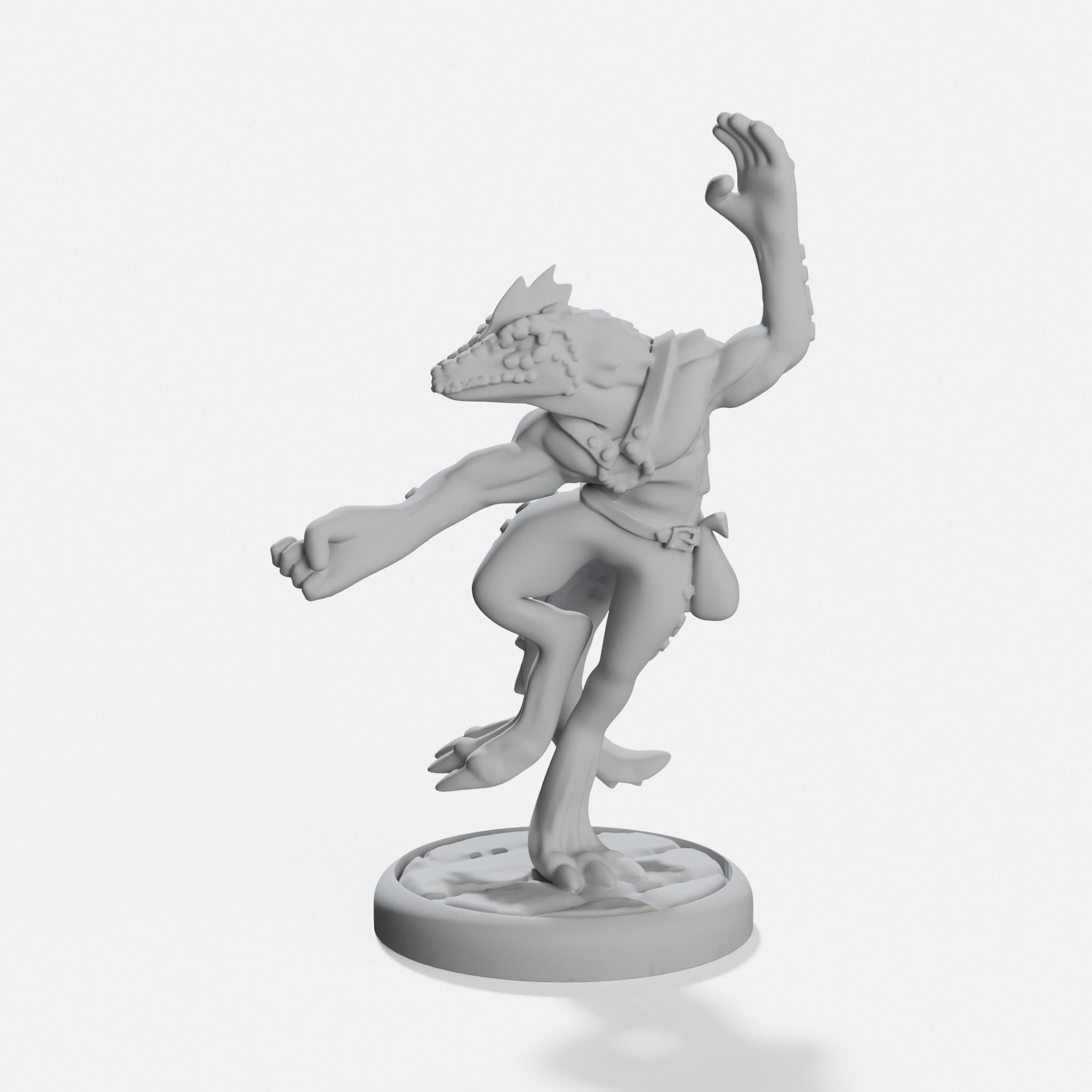 Lizardfolk Monk Miniature, Tabletop Martial Artist, hero tilt