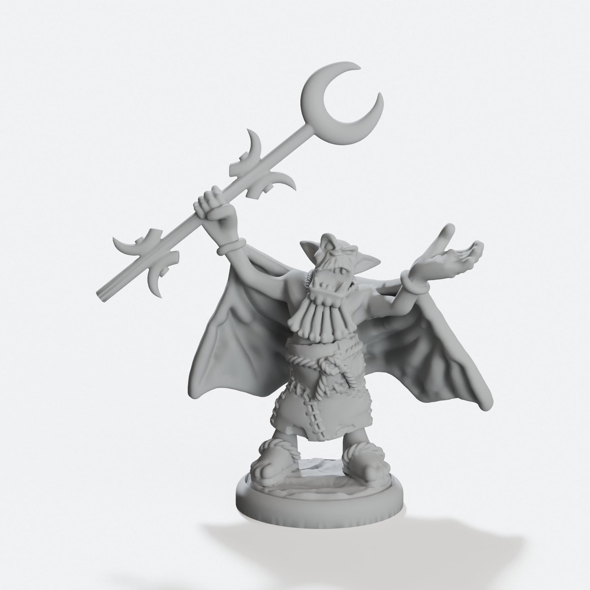 Orc Warlock 3D Printed Toy Miniature Figure, hero tilt