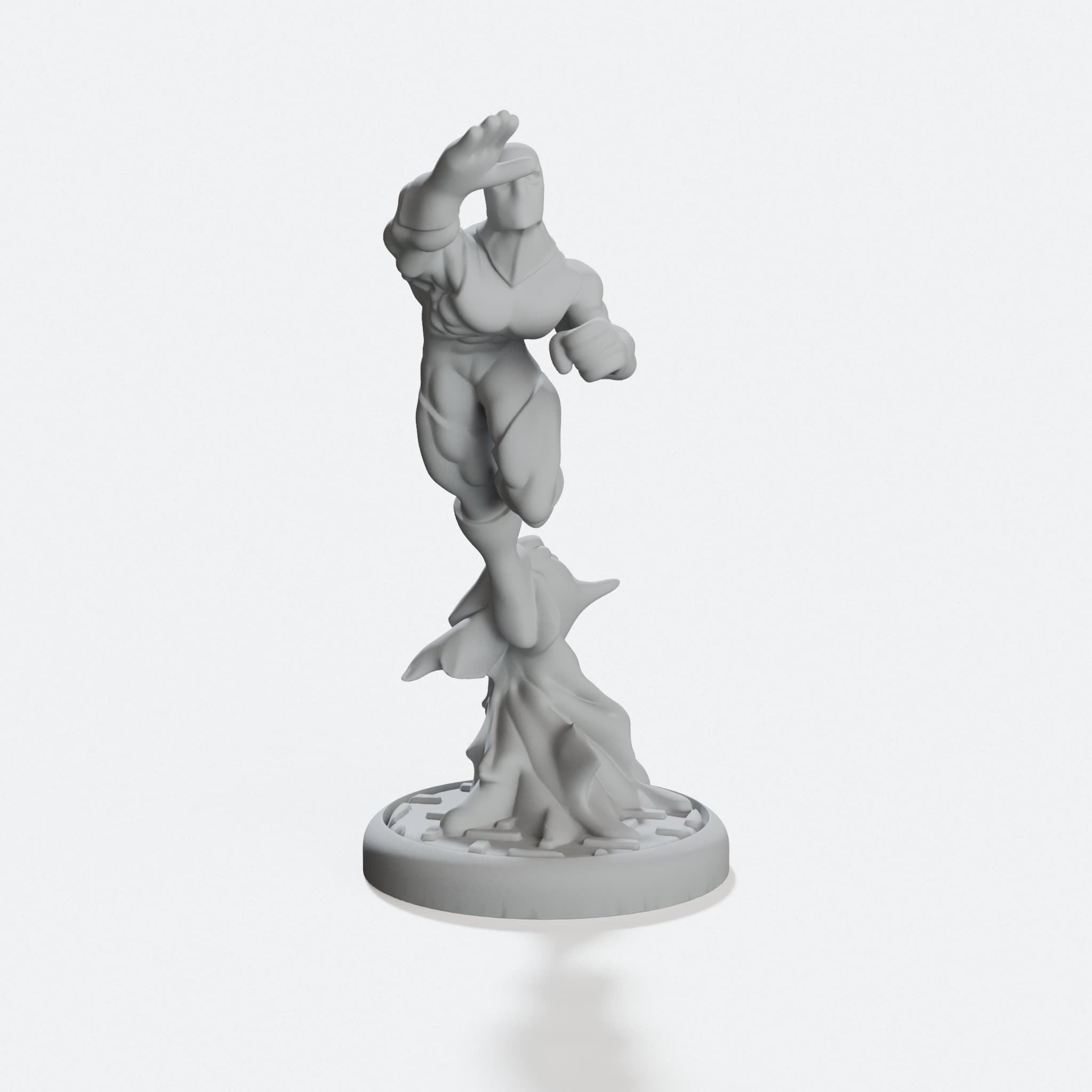 Generic Superhero Tabletop Miniature for RPGs, hero tilt