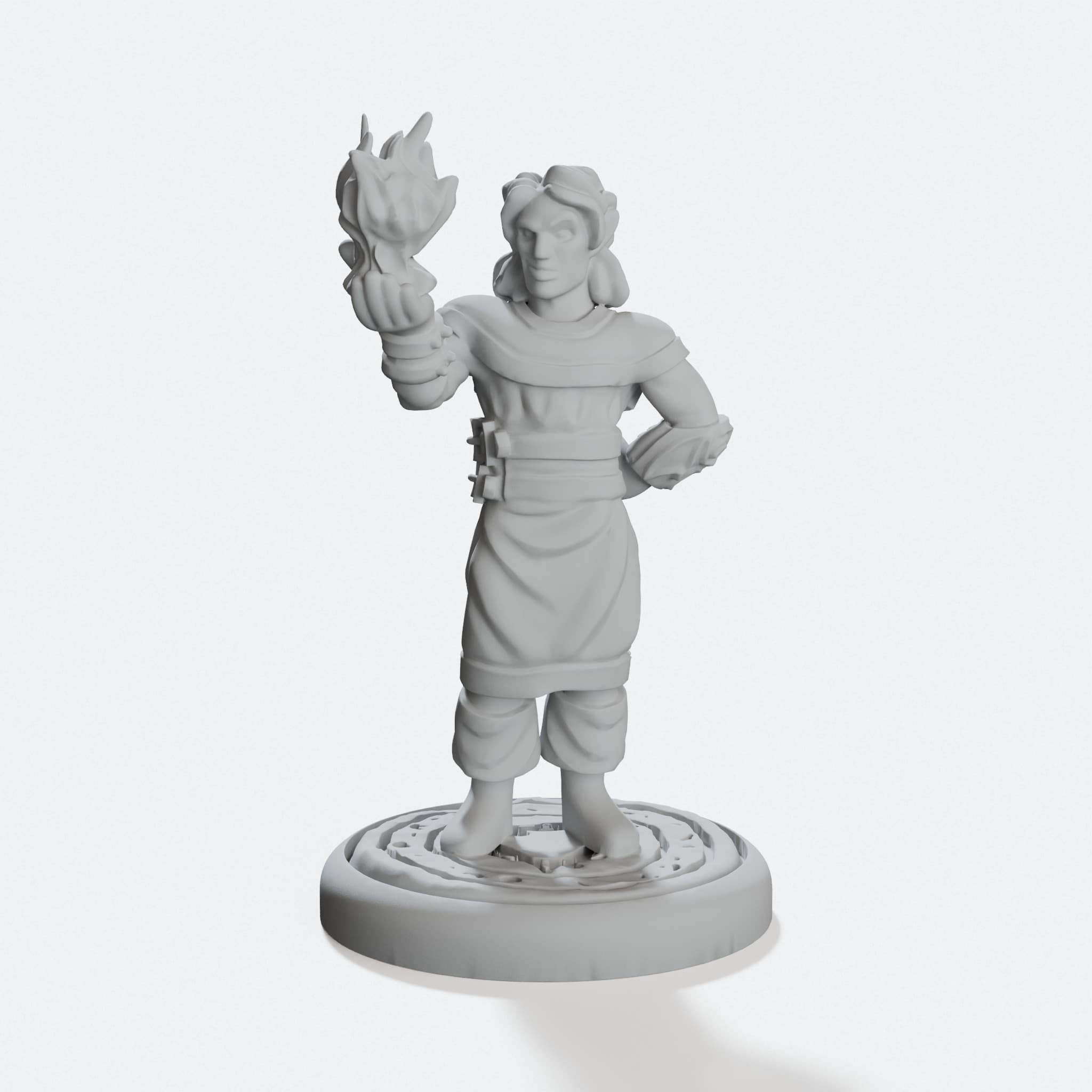 Whitecairn Mage Miniature, Tabletop Wizard Figure, hero tilt