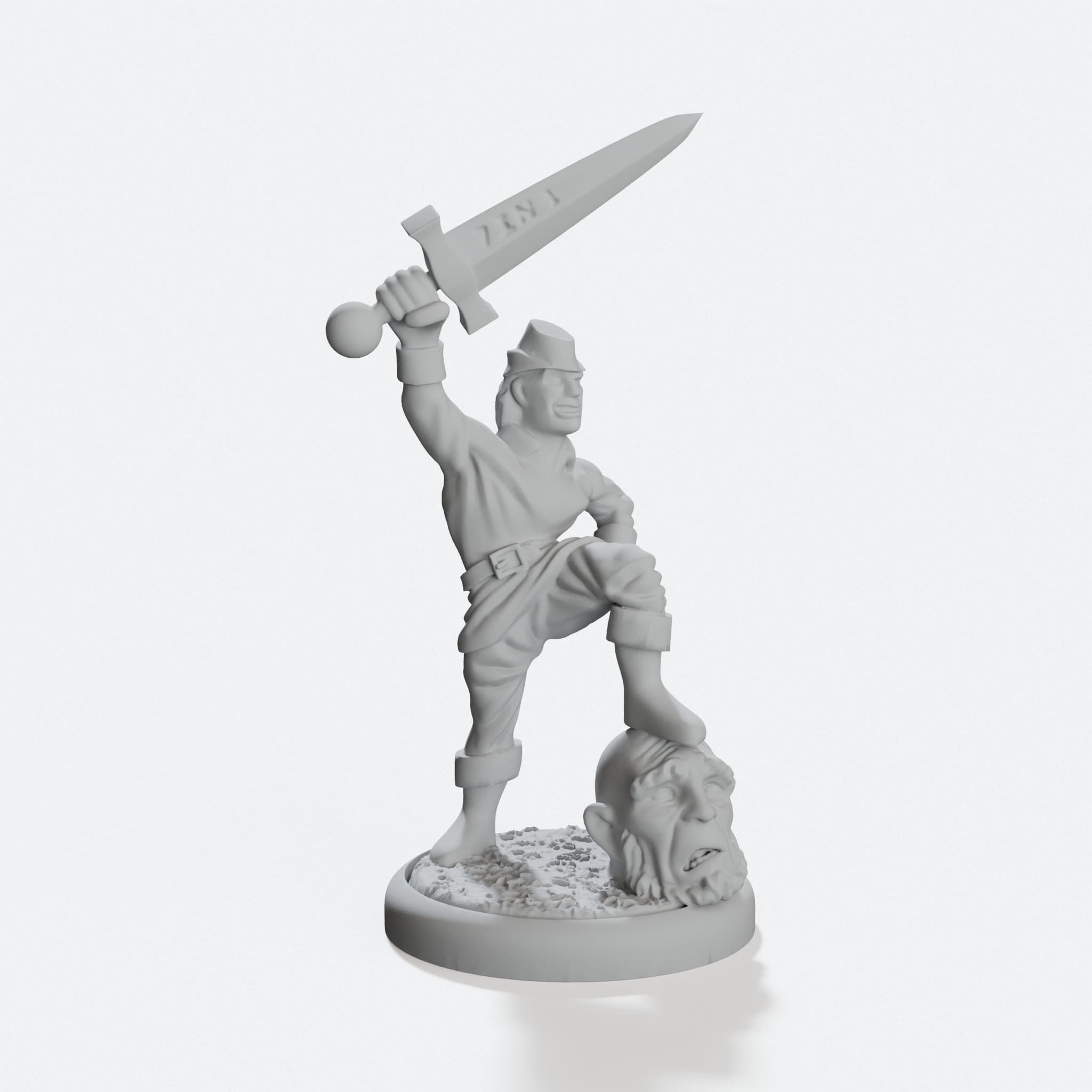 Jack the Giant Killer 3D Printed Toy Figure, hero tilt