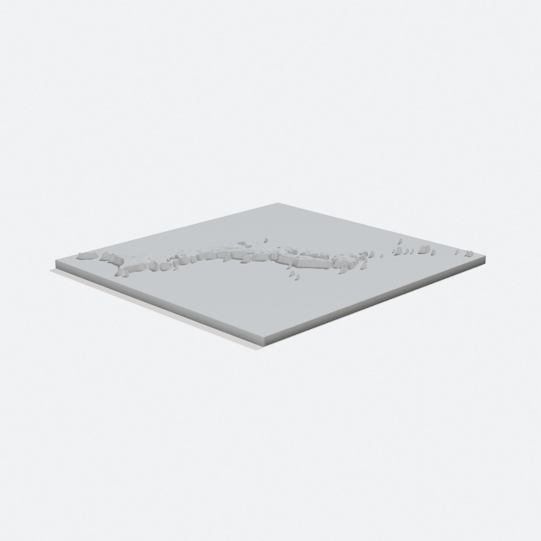 Japan Map 3D Printed Home Decor, turn three quarter
