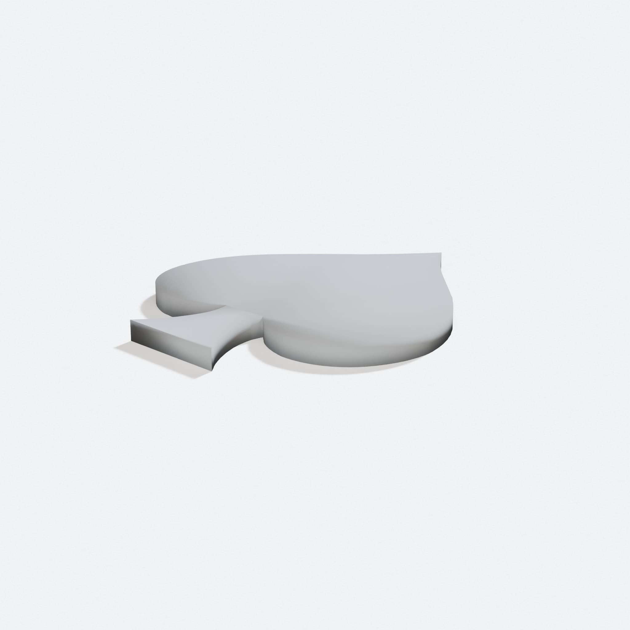 Spade Puzzle 3D Printed Toy for Kids, turn three quarter