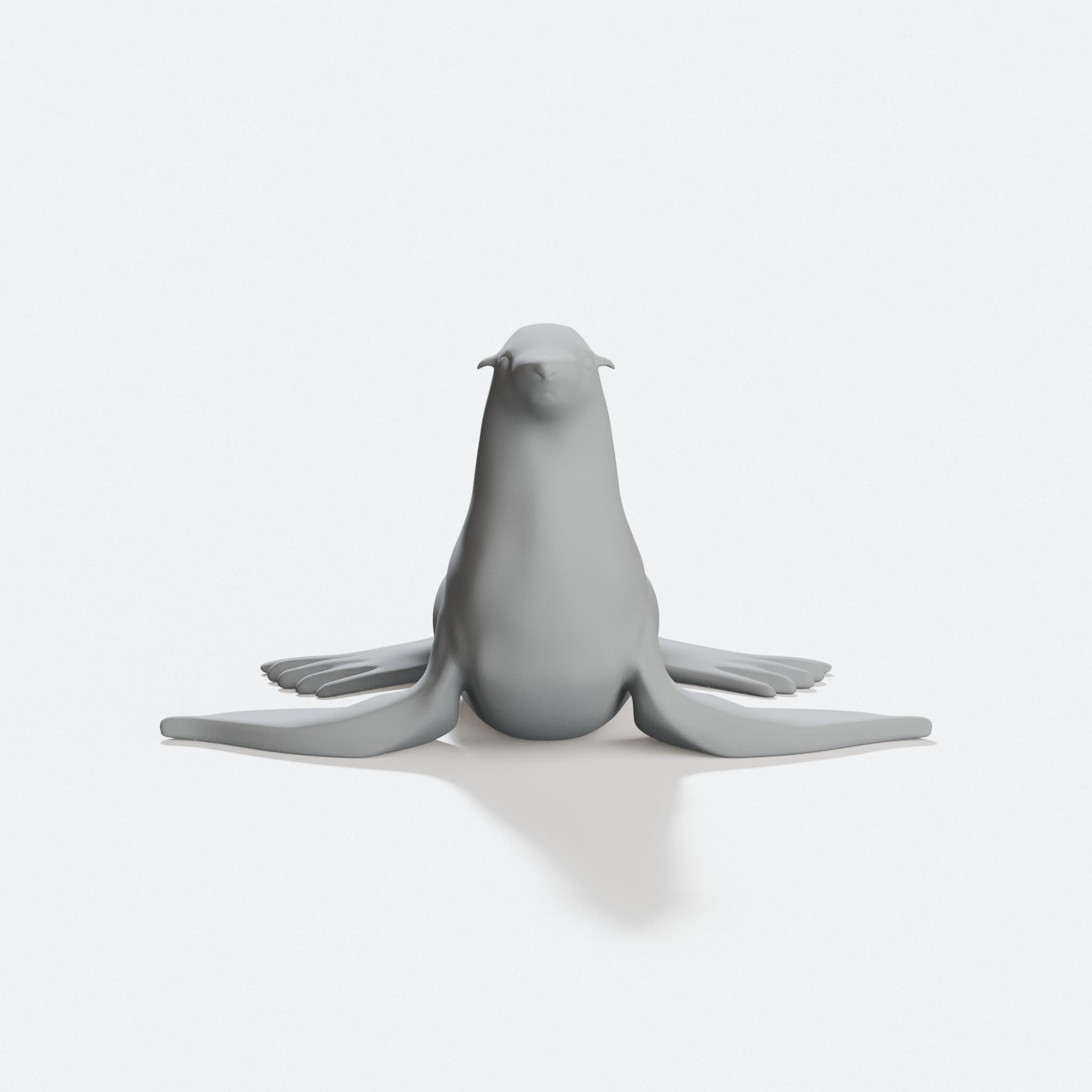 Seal 3D Printed Toy; Adorable Desktop Figure, hero tilt