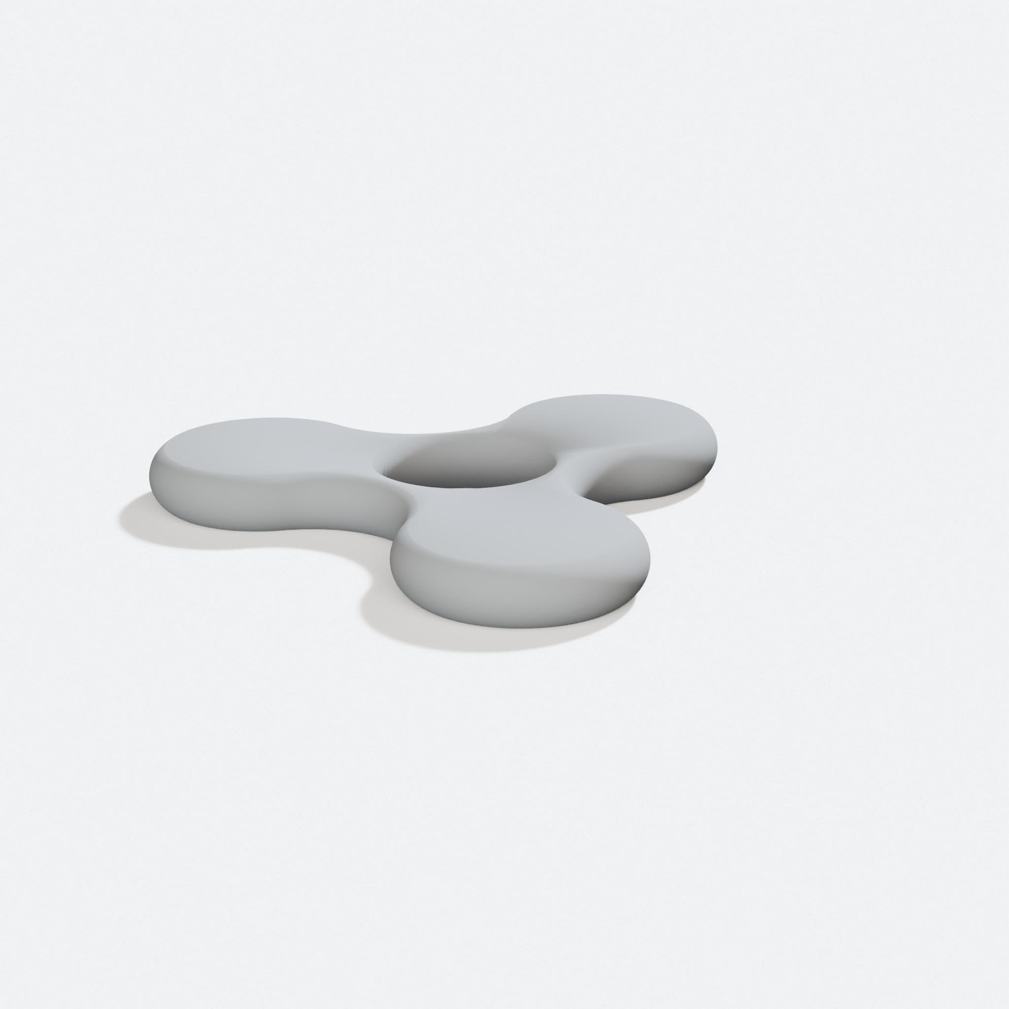 Tri Fidget Spinner 3D Printed Toy, turn three quarter