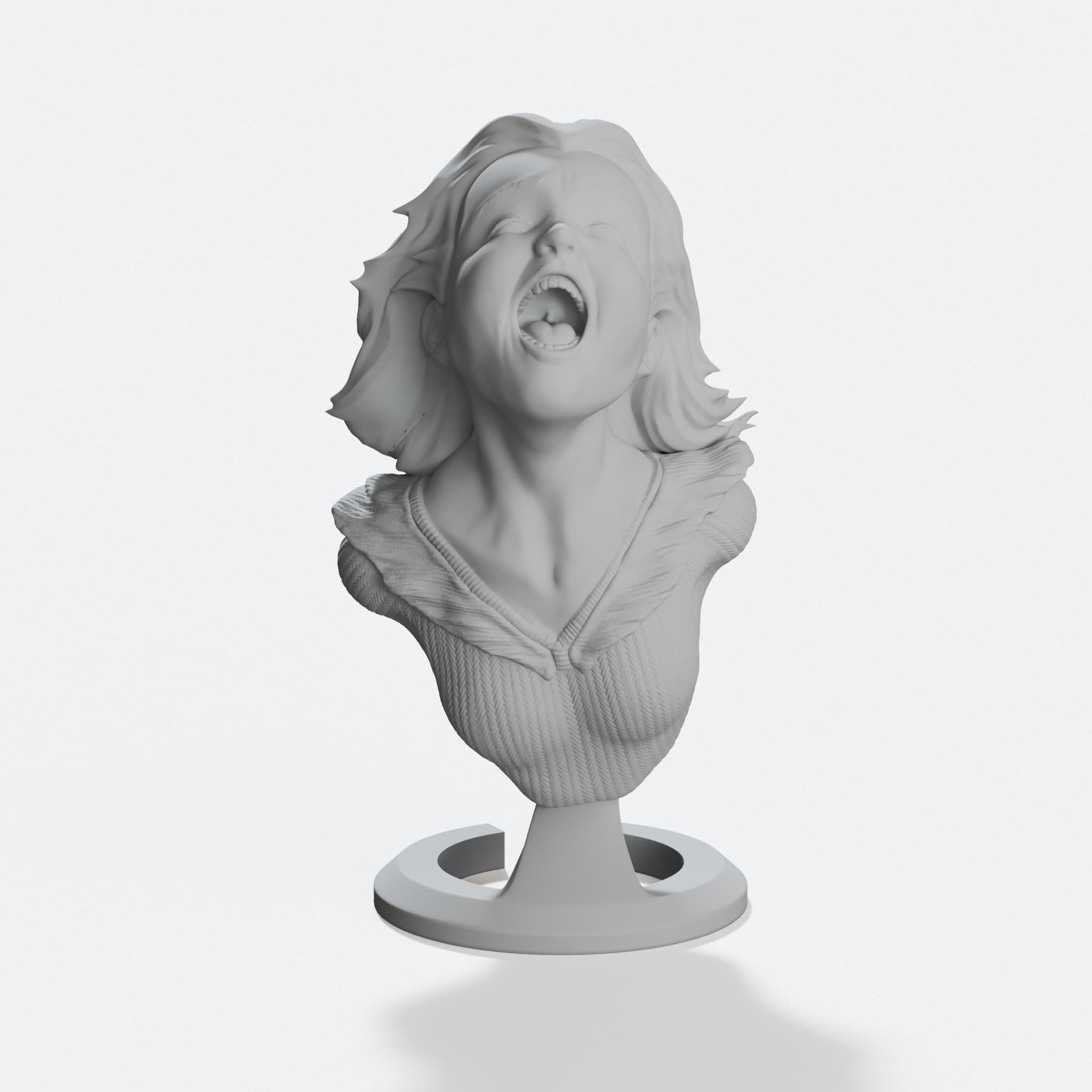 Joyful Yell Support Free 3D Printed Home Decor Bust, hero tilt