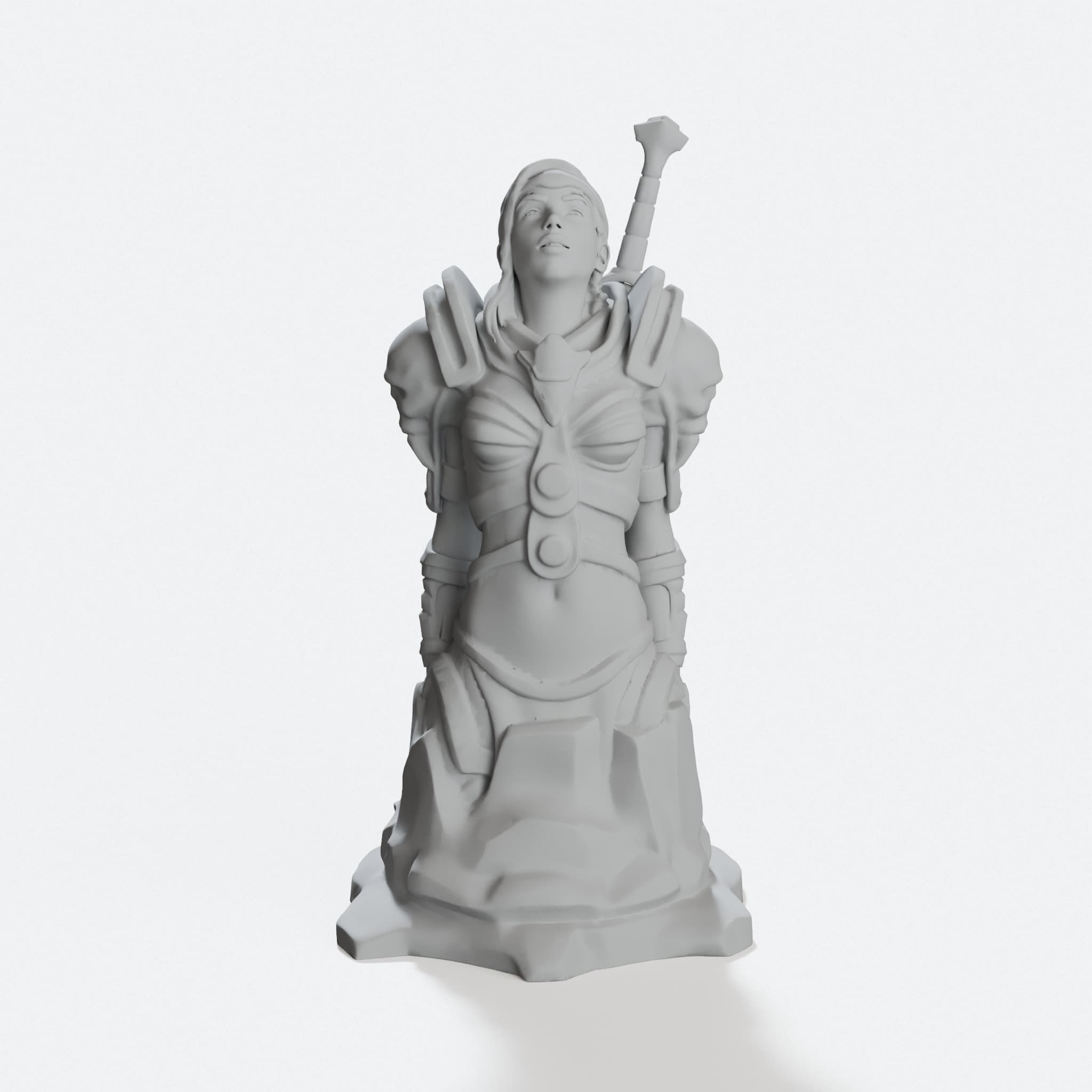 Knight Remix 3D Printed Toy Bust Warrior Figure, hero tilt