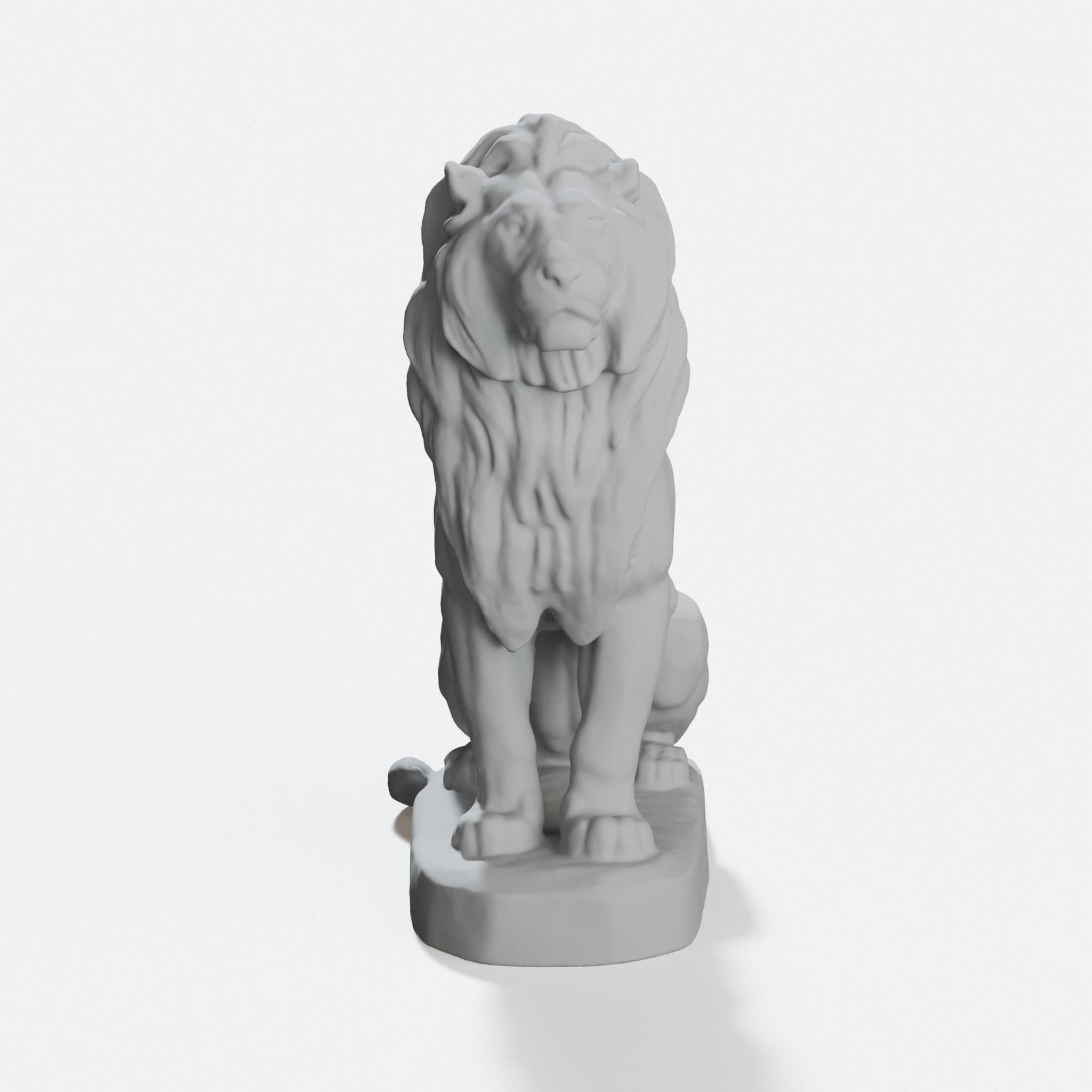 Sitting Lion Sculpture, 3D Printed Home Decor, hero tilt