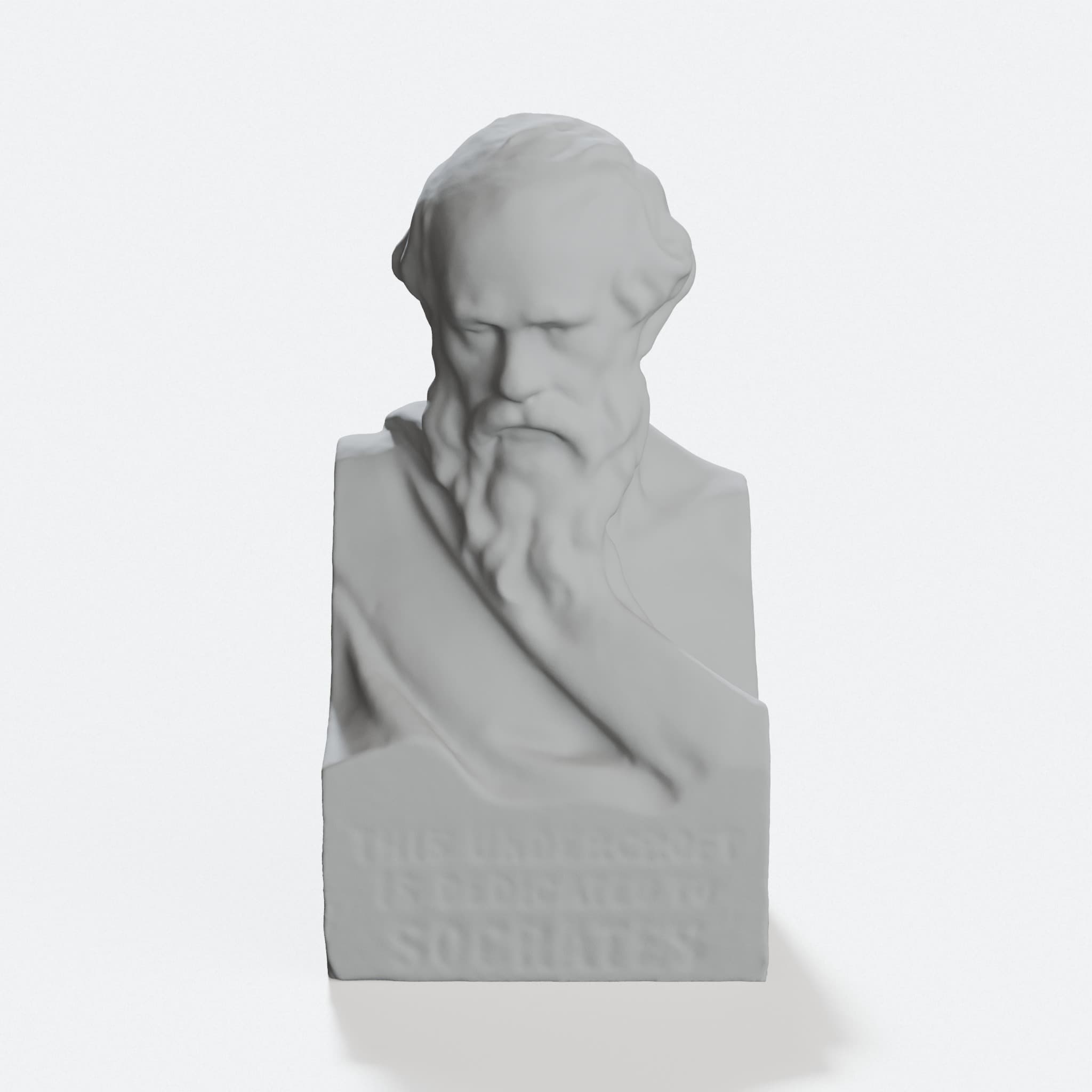 Socrates Bust 3D Printed Home Decor Sculpture, hero tilt