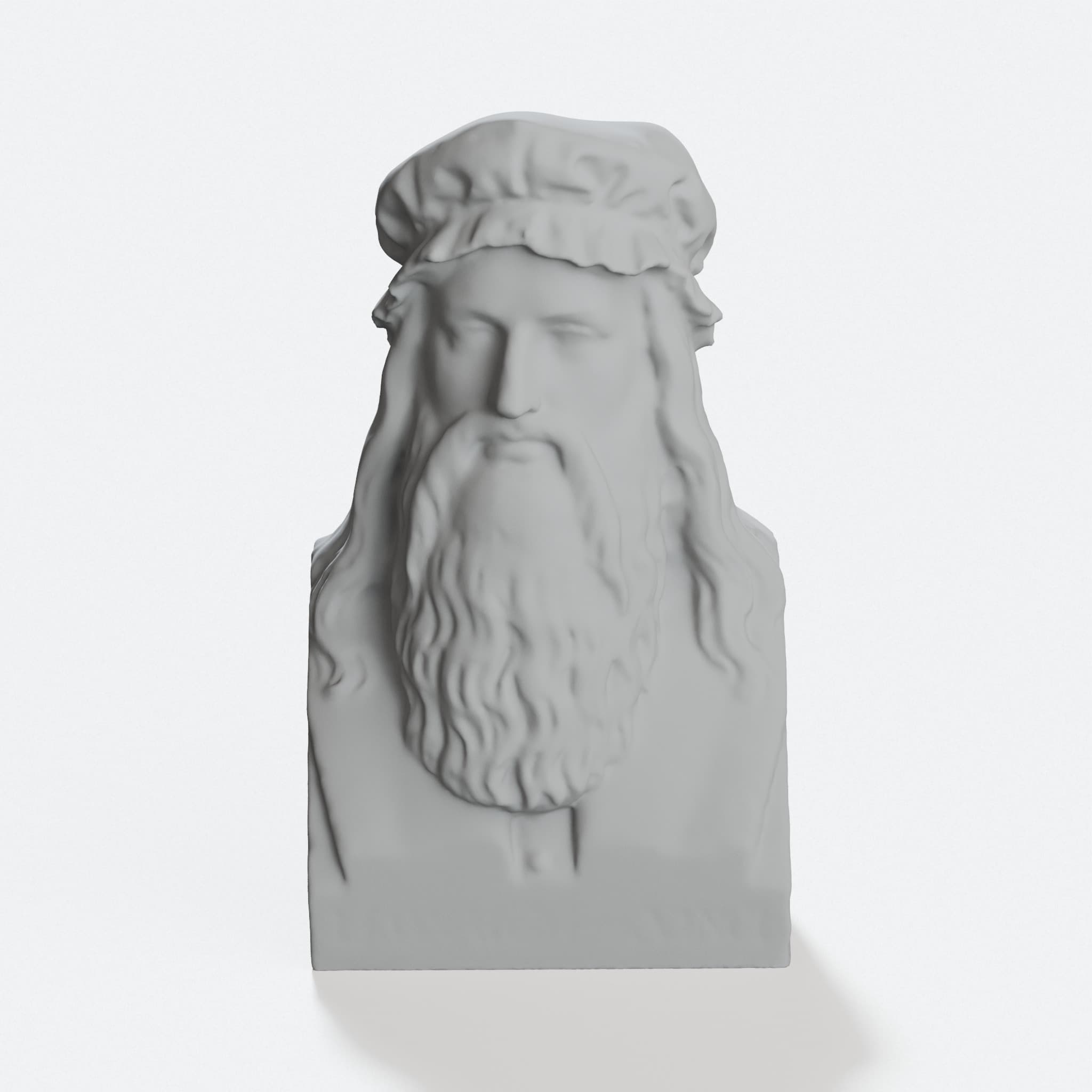 Leonardo Da Vinci Bust 3D Printed Home Decor, hero tilt