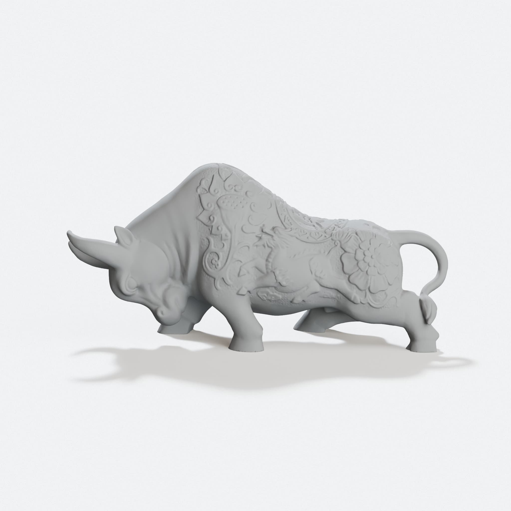 Bull Sculpture 3D Printed Home Decor, hero tilt