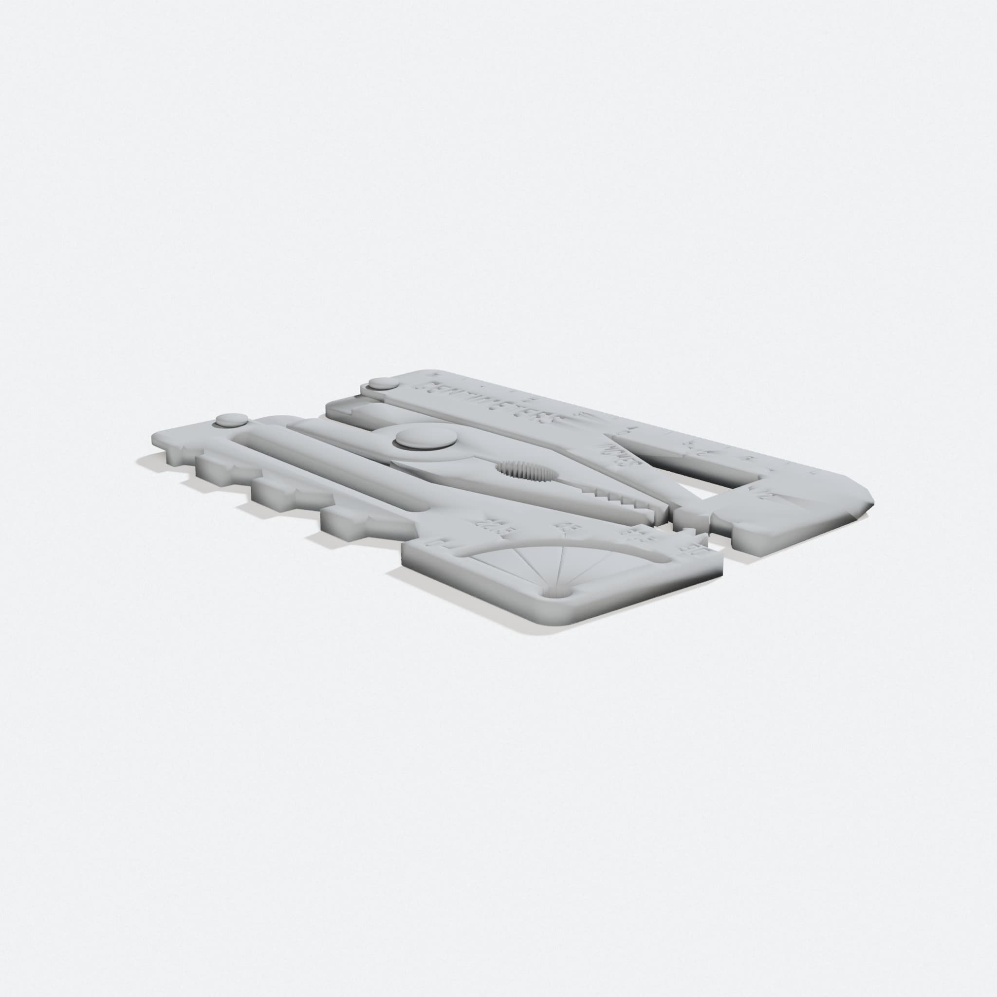 The Card: 3D Printed Workshop Multi-Tool, turn three quarter