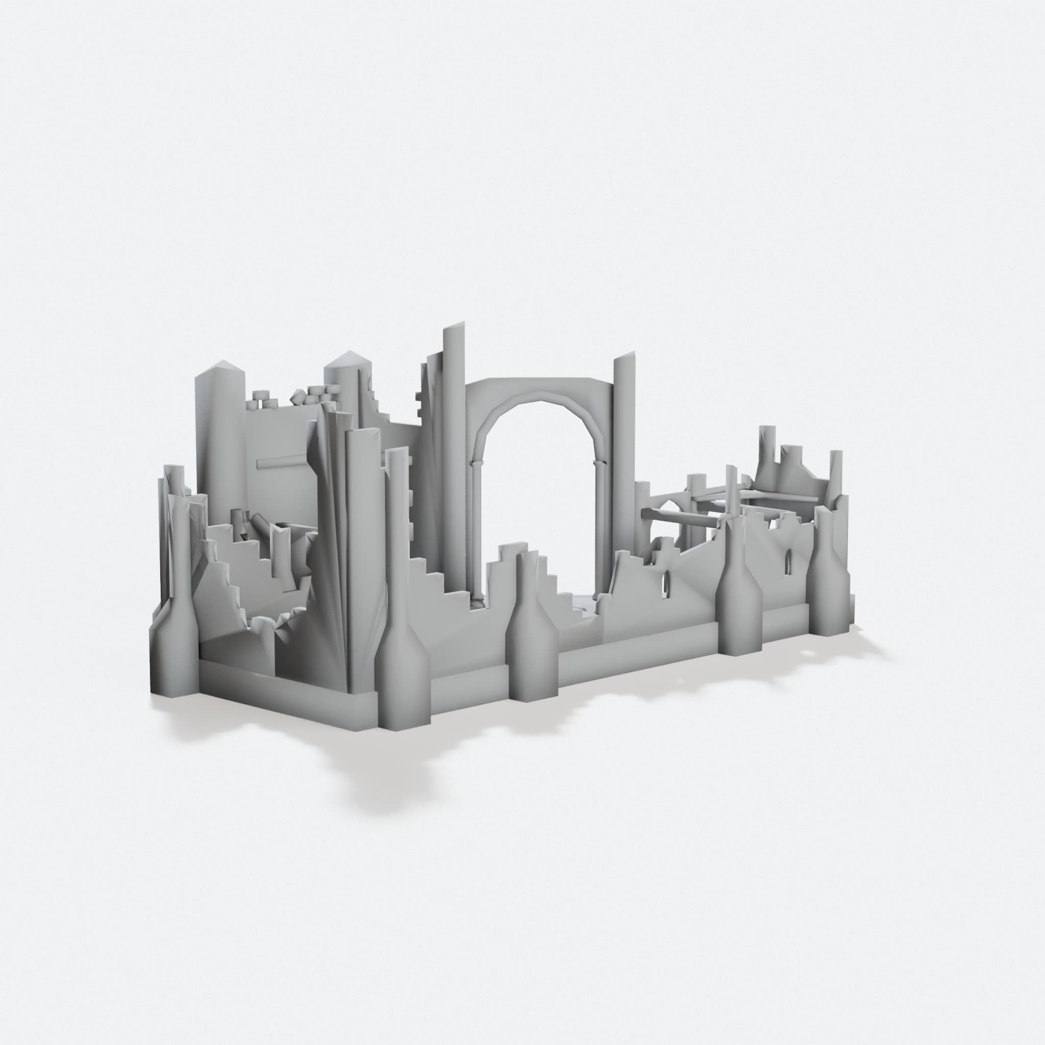 Cathedral Ruins 3D Printed Toys, Wargame Terrain, hero tilt