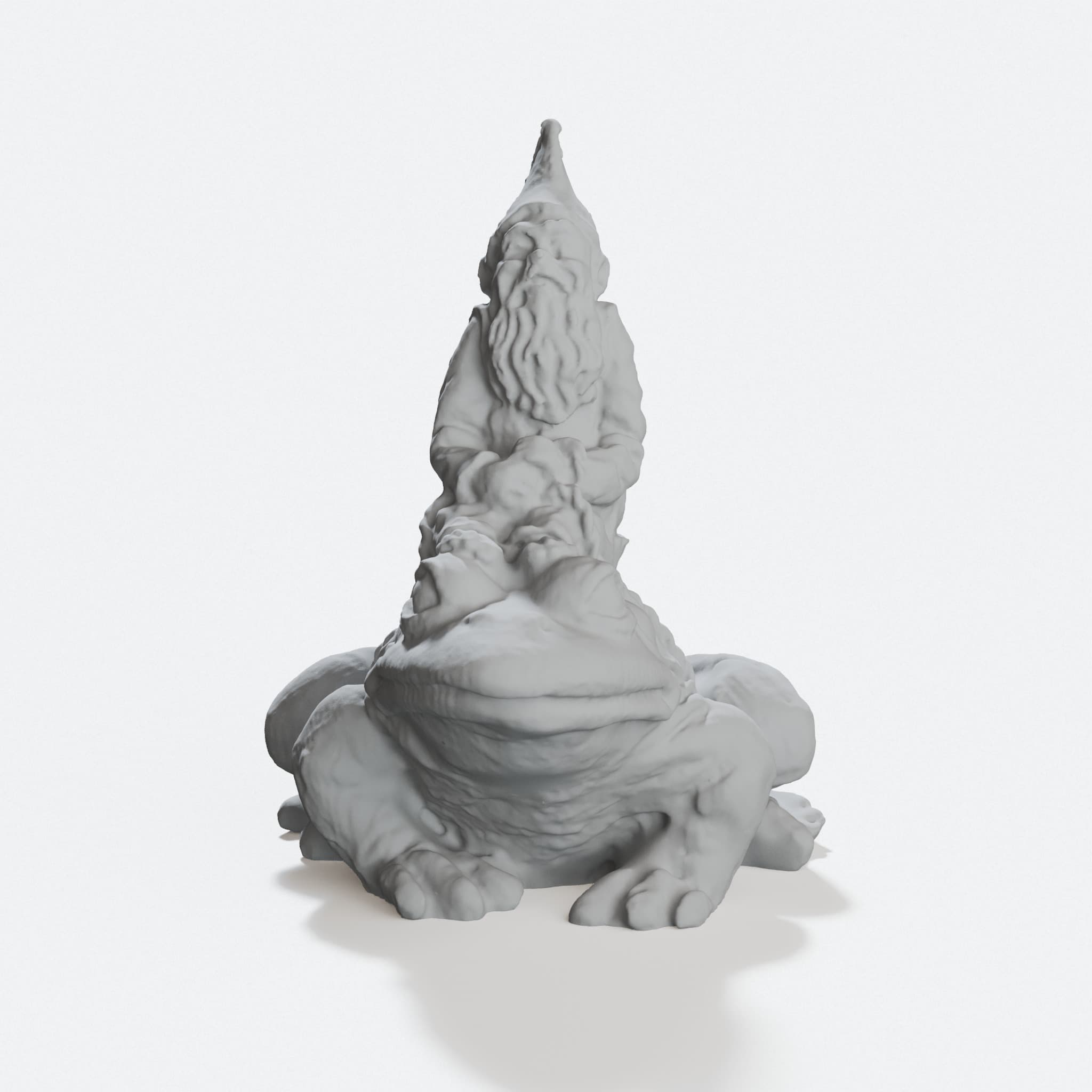Frog Riding Gnome 3D Printed Toy, hero tilt