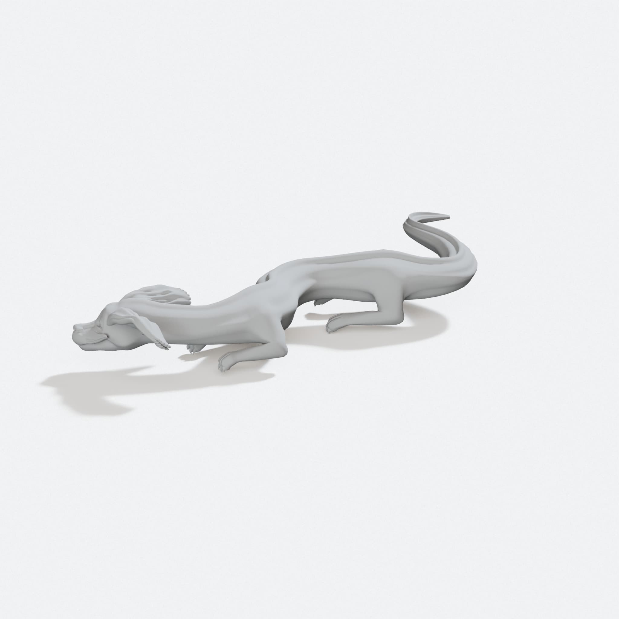 Falkor 3D Printed Toy Dragon Figurine, turn three quarter