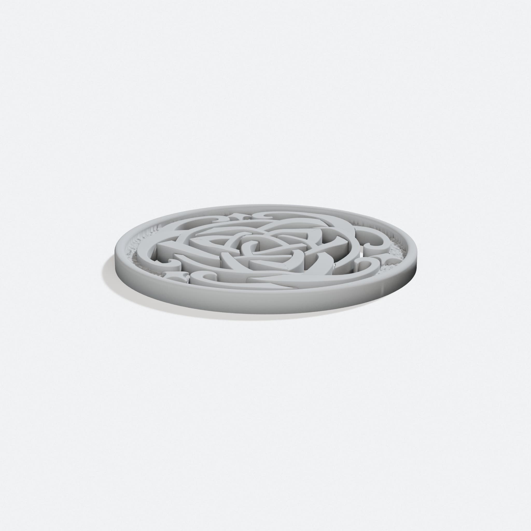 Charmed Pendant 3D Printed Ornament, turn three quarter