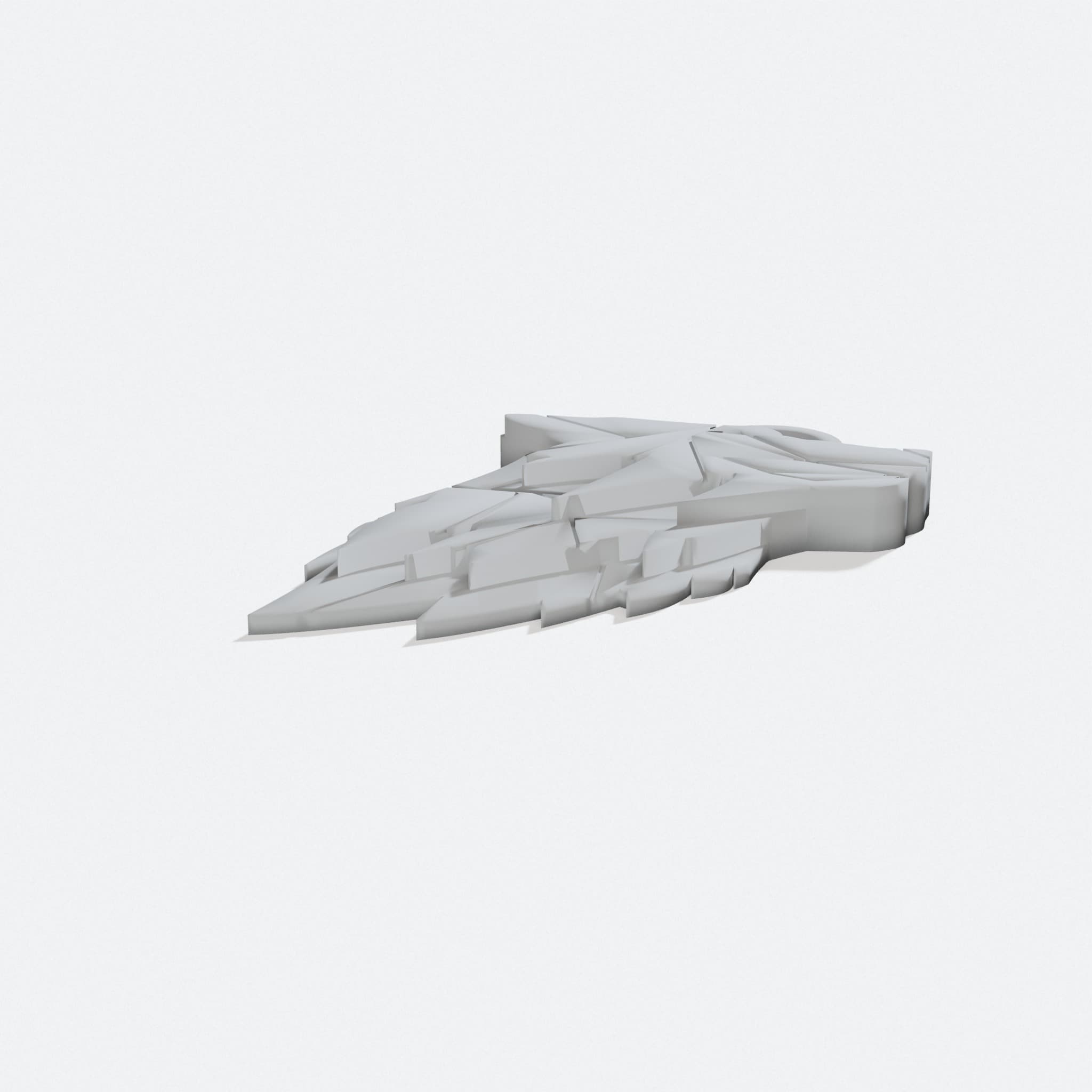 Wolf Keychain Geometric Flat 3D Printed Gift, turn three quarter