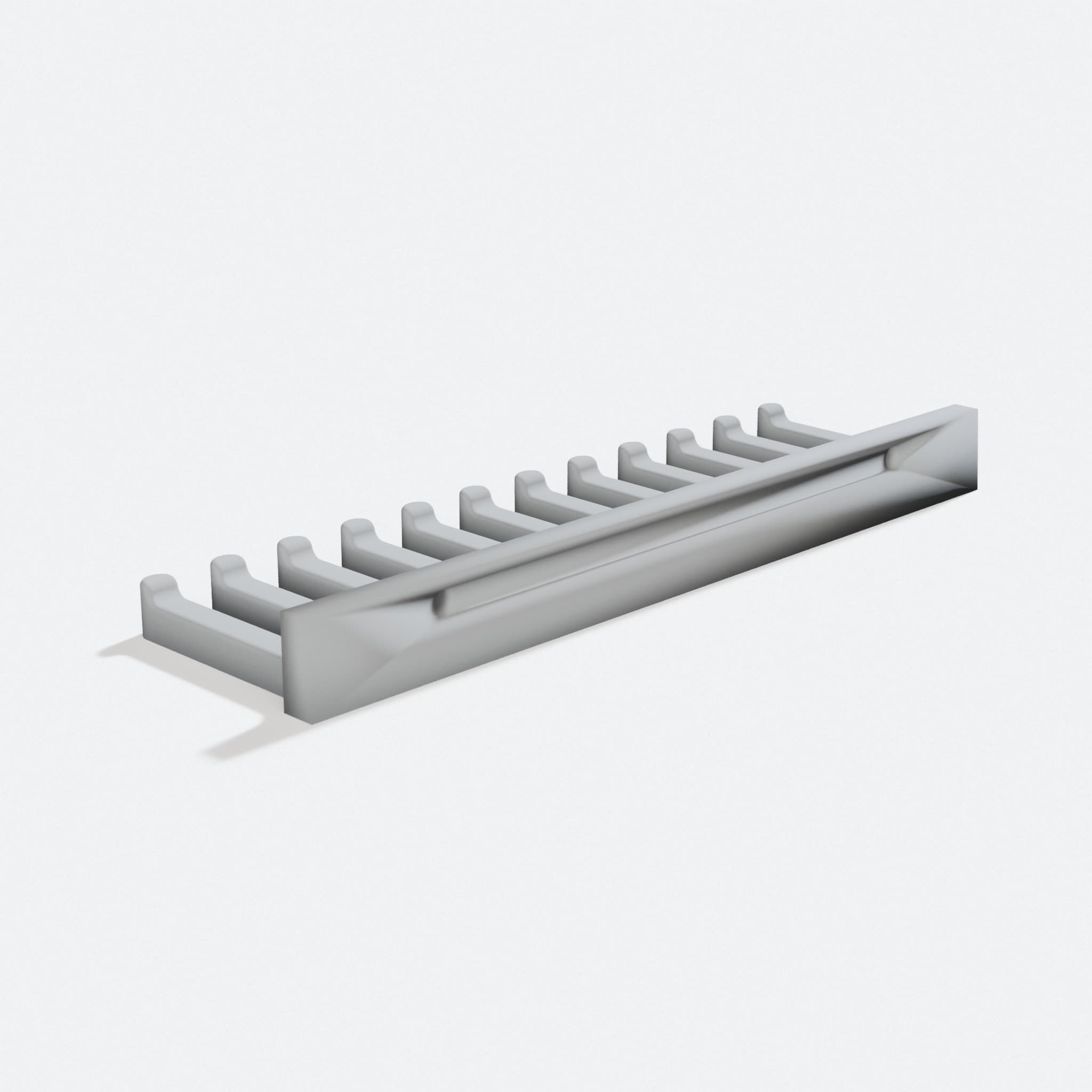 3D Printed Cable Tray Organizer for Desk, turn three quarter