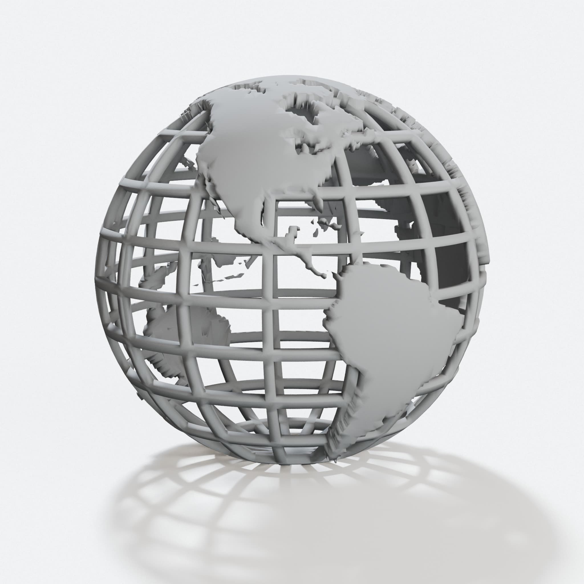 Gridded Globe – 3D Printed Home Decor Inspired by 1964 Unisphere, hero tilt