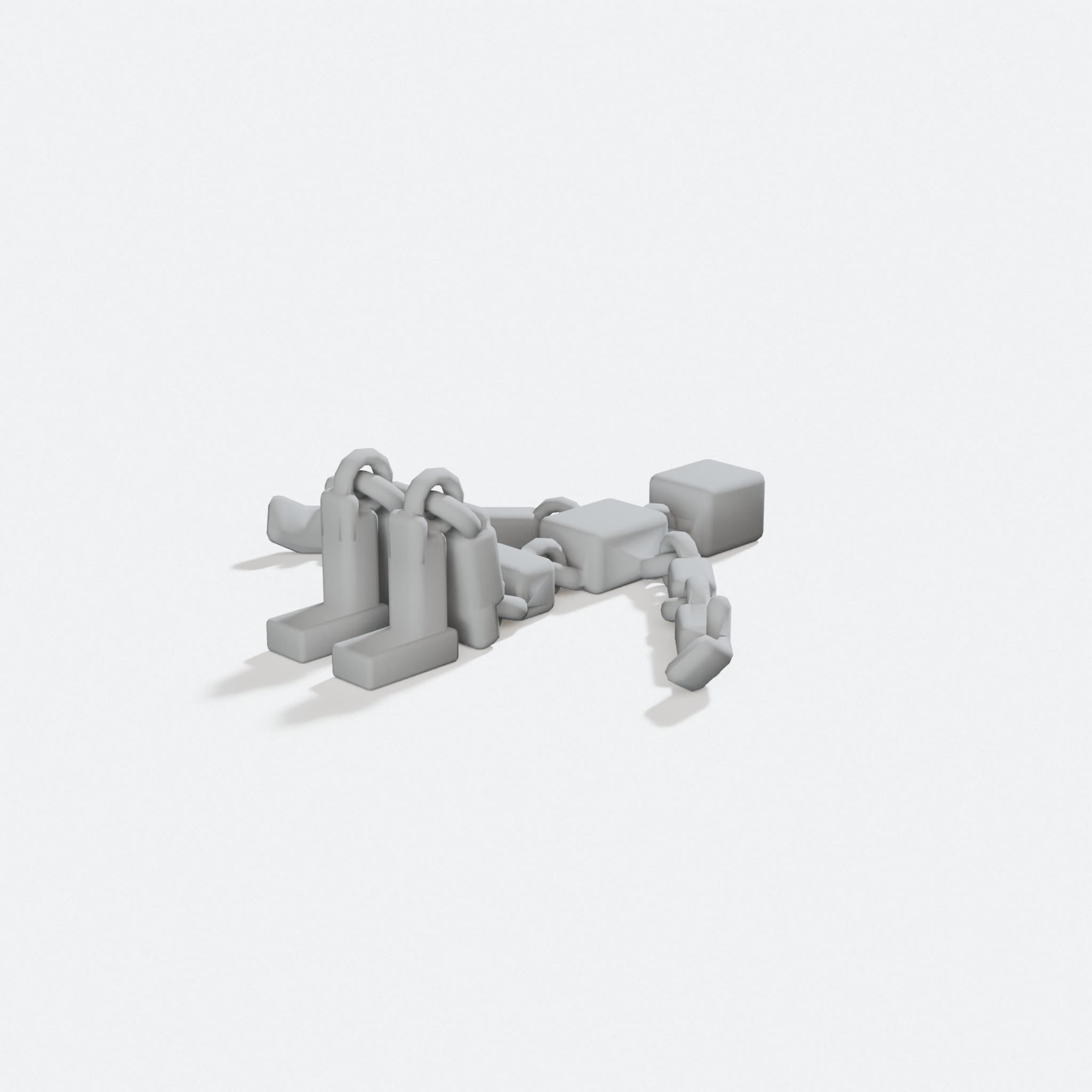 Print in Place Ragdollbot 3D Printed Toy Robot, turn three quarter