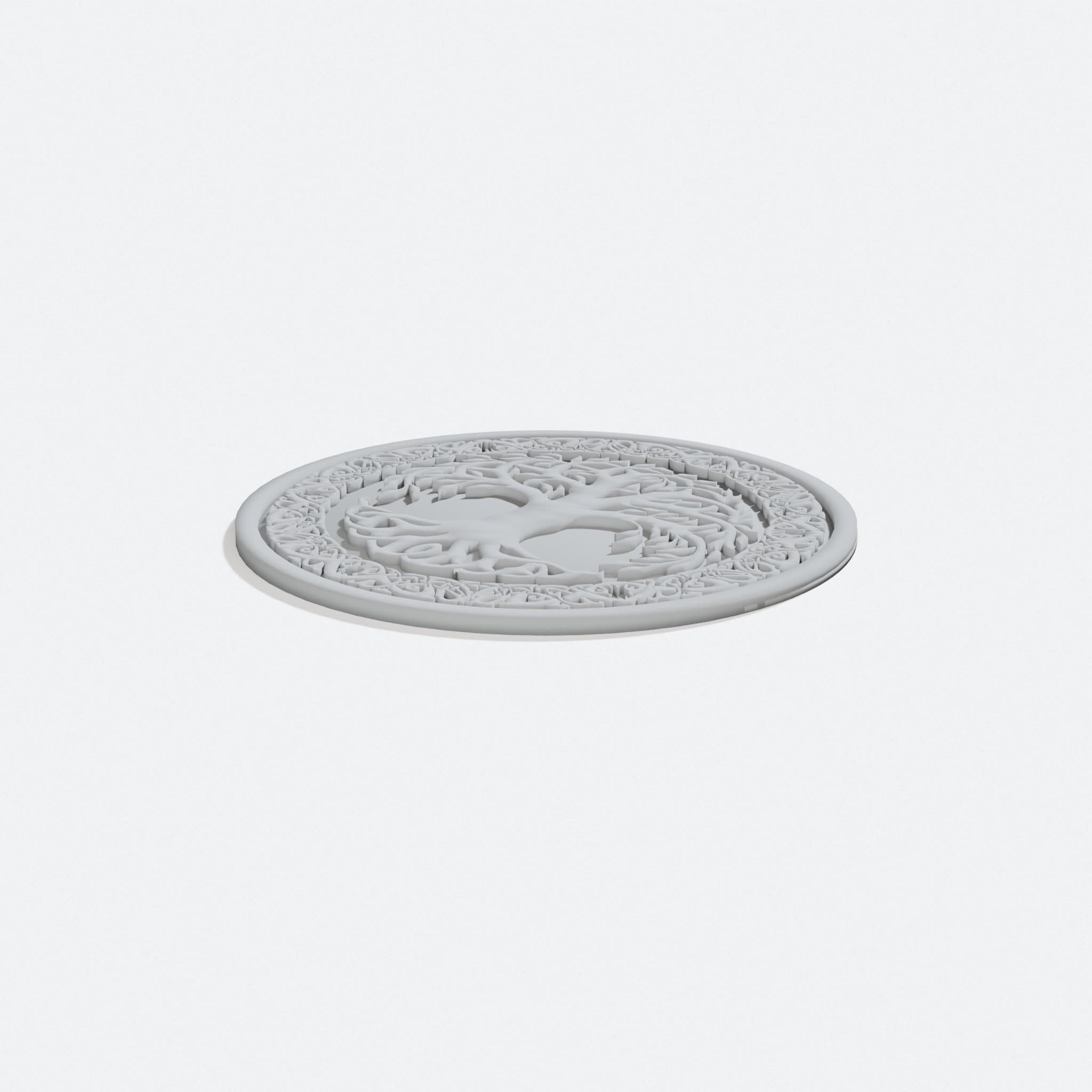 Tree of Life 3D Printed Ornament, turn three quarter