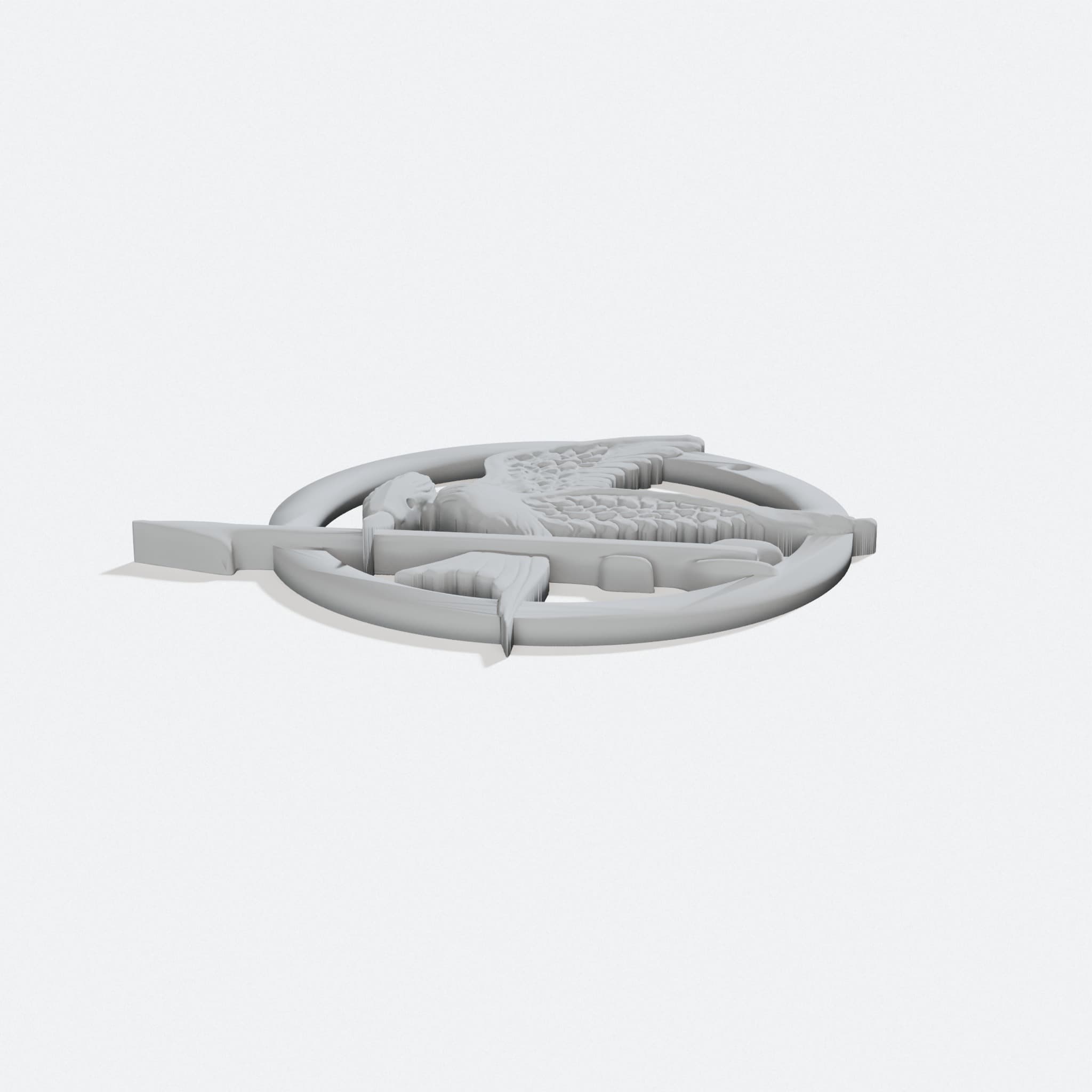 Mockingjay Emblem 3D Printed Home Decor Wall Art Pendant, turn three quarter