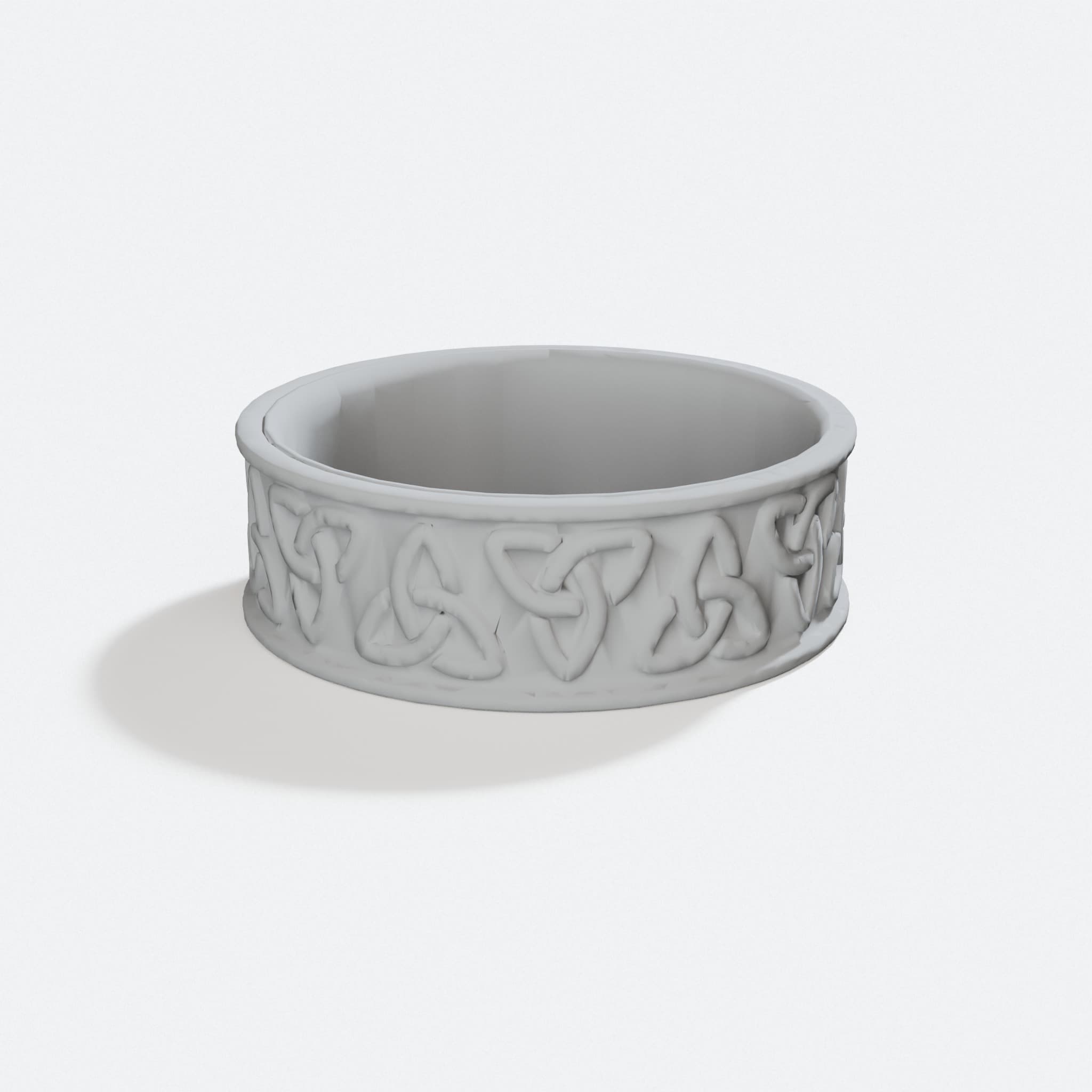 Compatible with Ring Celtic Knot 3D Printed Gift, turn three quarter