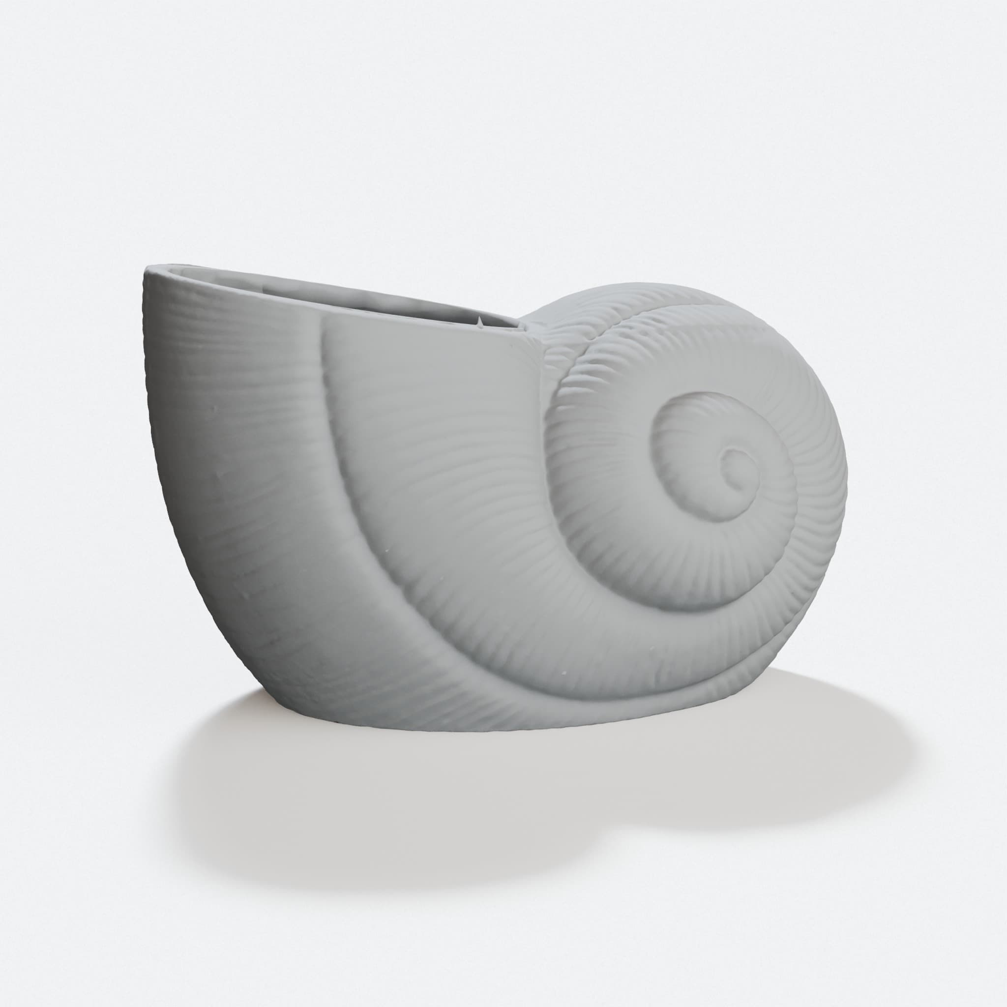 Shell Shaped Plant Pot - 3D Printed Home Decor, hero tilt
