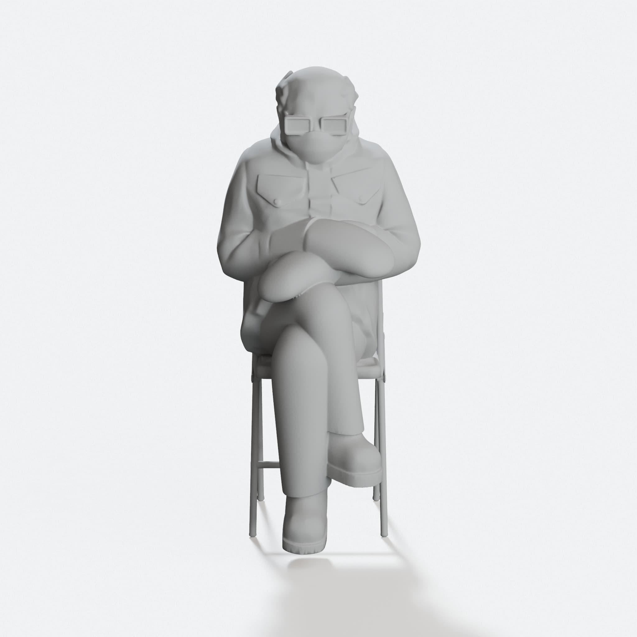 Bernie Mittens Meme Figure with Folding Chair, hero tilt